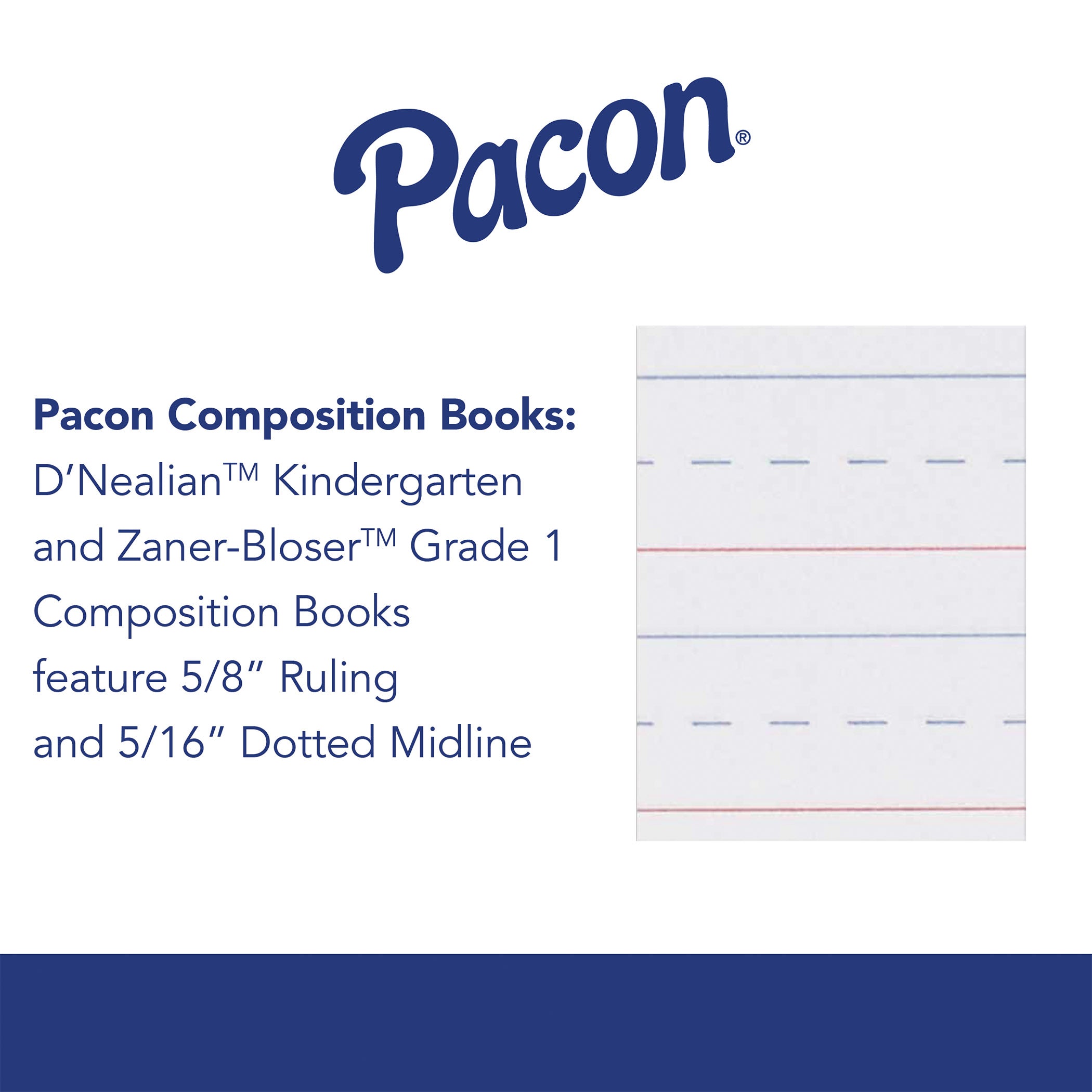 Primary Composition Book, Spiral Bound, D'Nealian/Zaner-Bloser, 5/8" x 5/16" x 5/16" Picture Story Ruled, 9-3/4" x 7-1/2", 100 Sheets