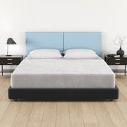 Jaxx Panelist Modern Padded Headboard- Set of 2 Wall Mounted Panels (Each 22.5" x 30")- Queen Double Tall, Vegan Leather, Bristle Blue