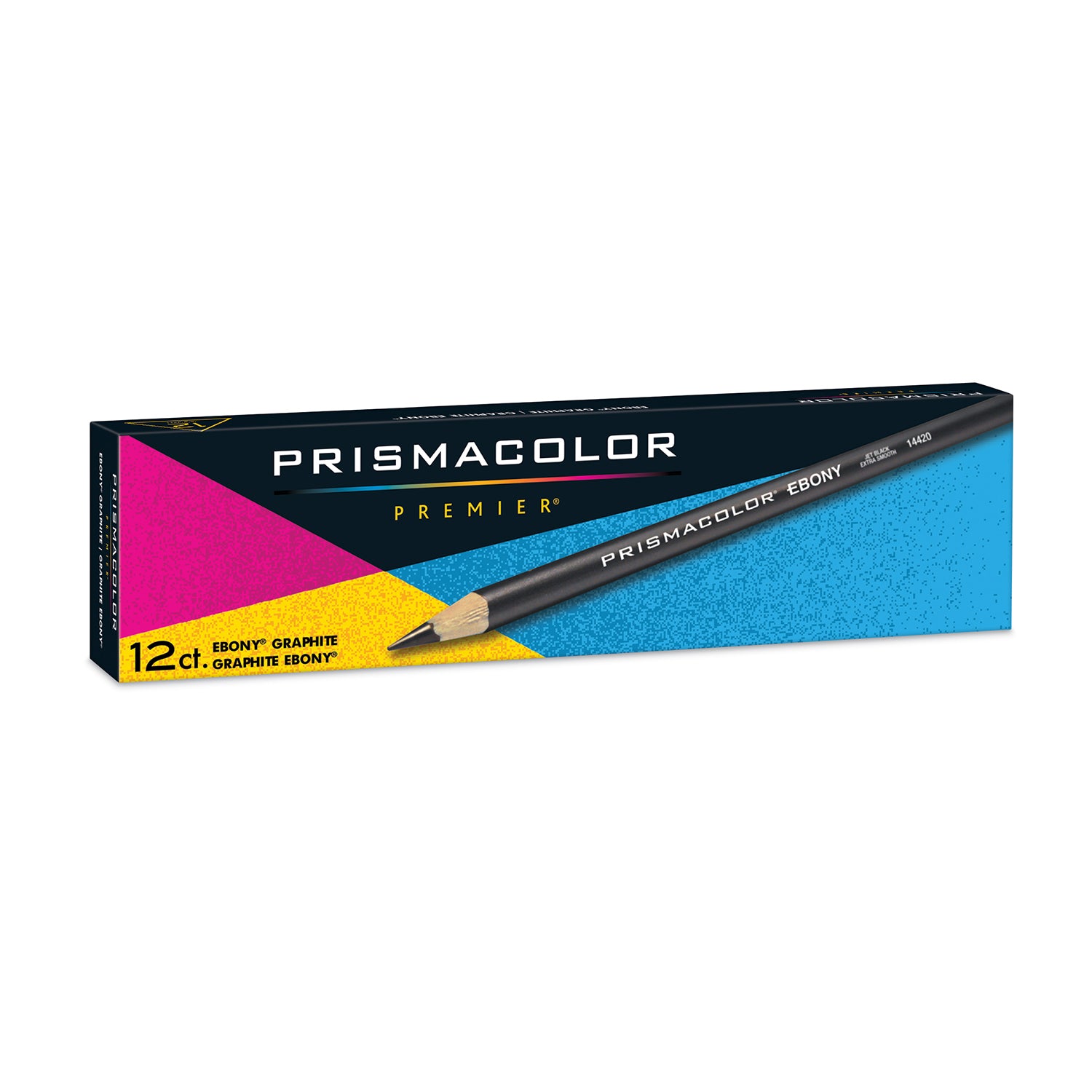 Ebony Graphite Drawing Pencils, Black, Box of 12