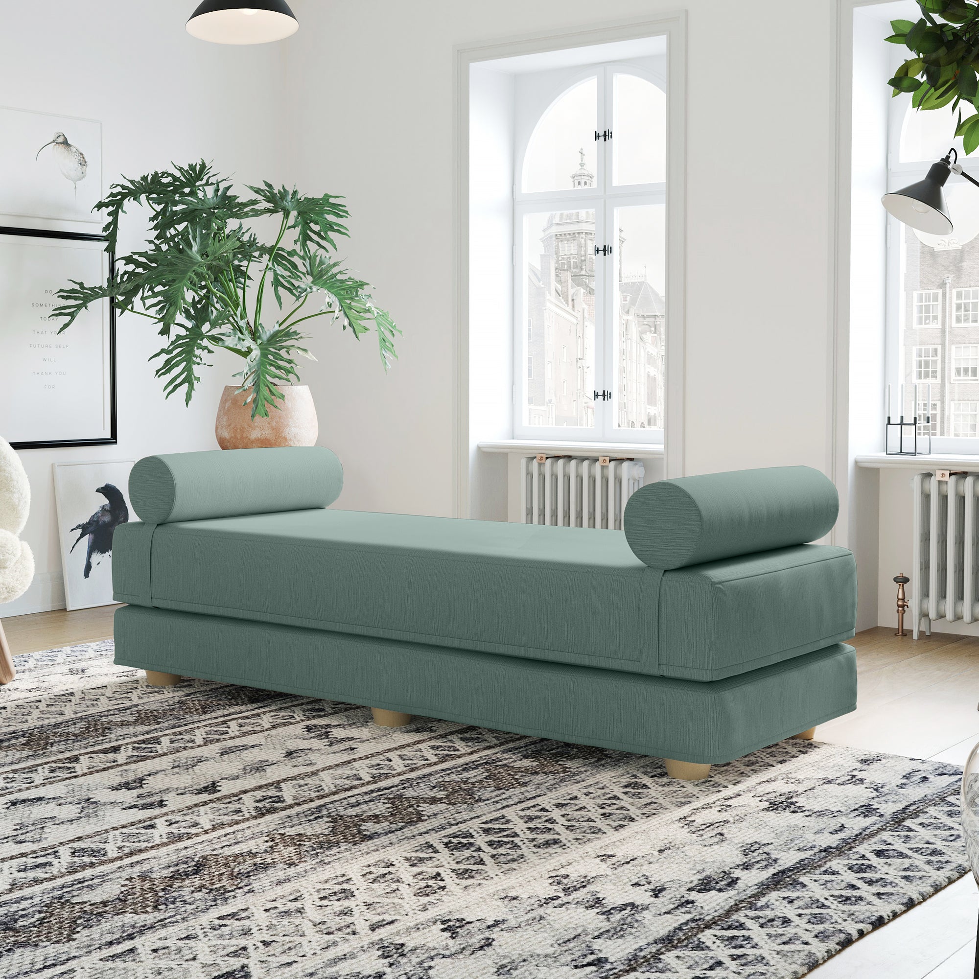 Jaxx Alon Daybed | Fold-Out Sleeper | Queen-Size Mattress - Caribbean