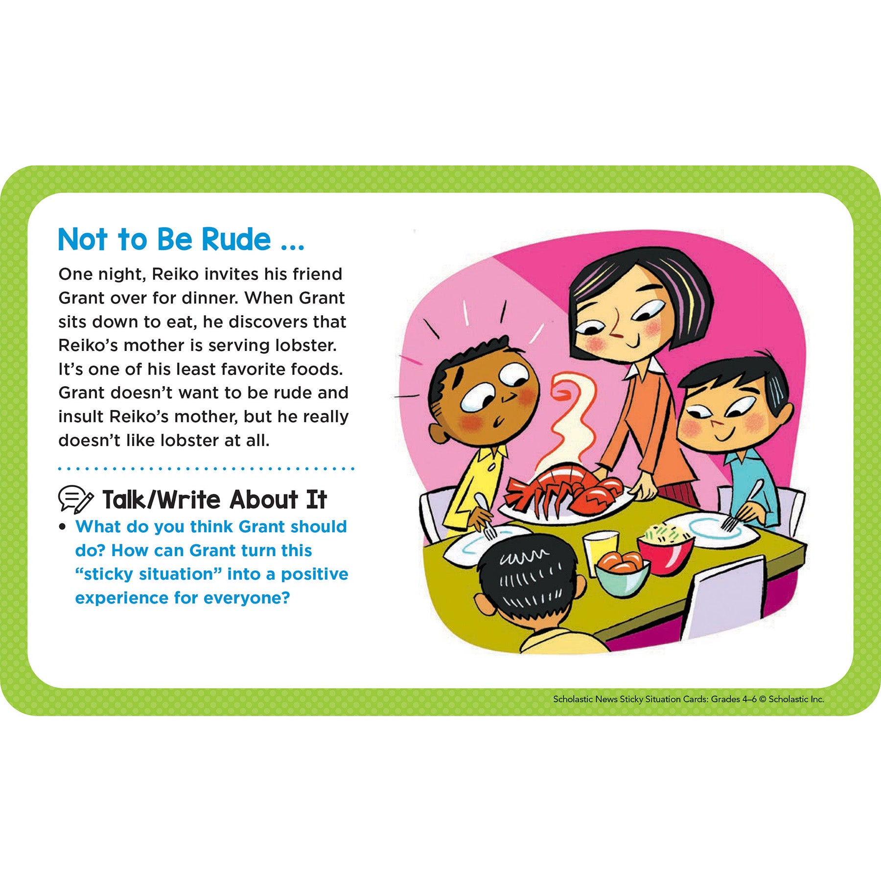 News Sticky Situation Cards: Grades 4-6