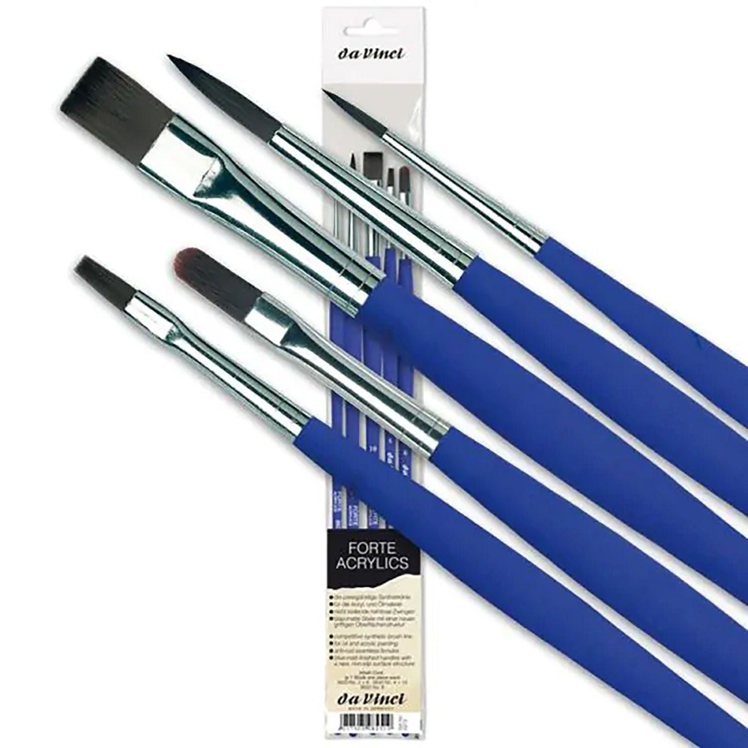 FORTE-Acrylics Student Brush, Synthetic, Acrylic & Oil, Assorted, 5 Brush Set