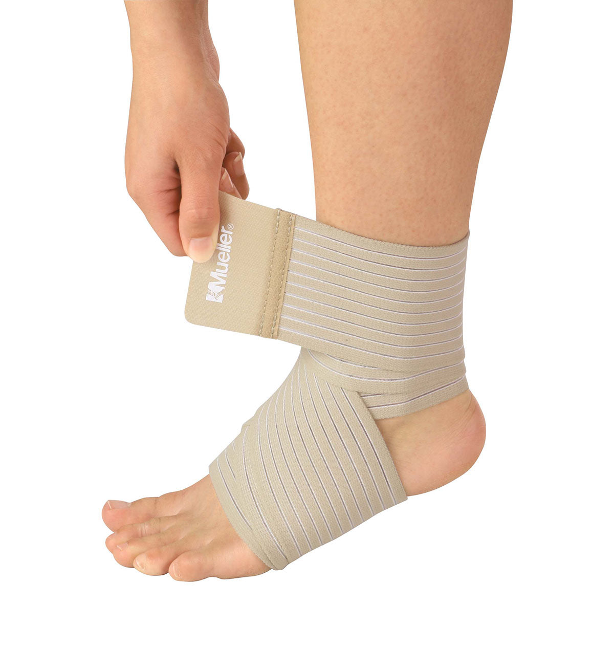 Mueller Wonder Wrap elastic and nylon wrap, Beige, 3" x 2.3 ft, S/M