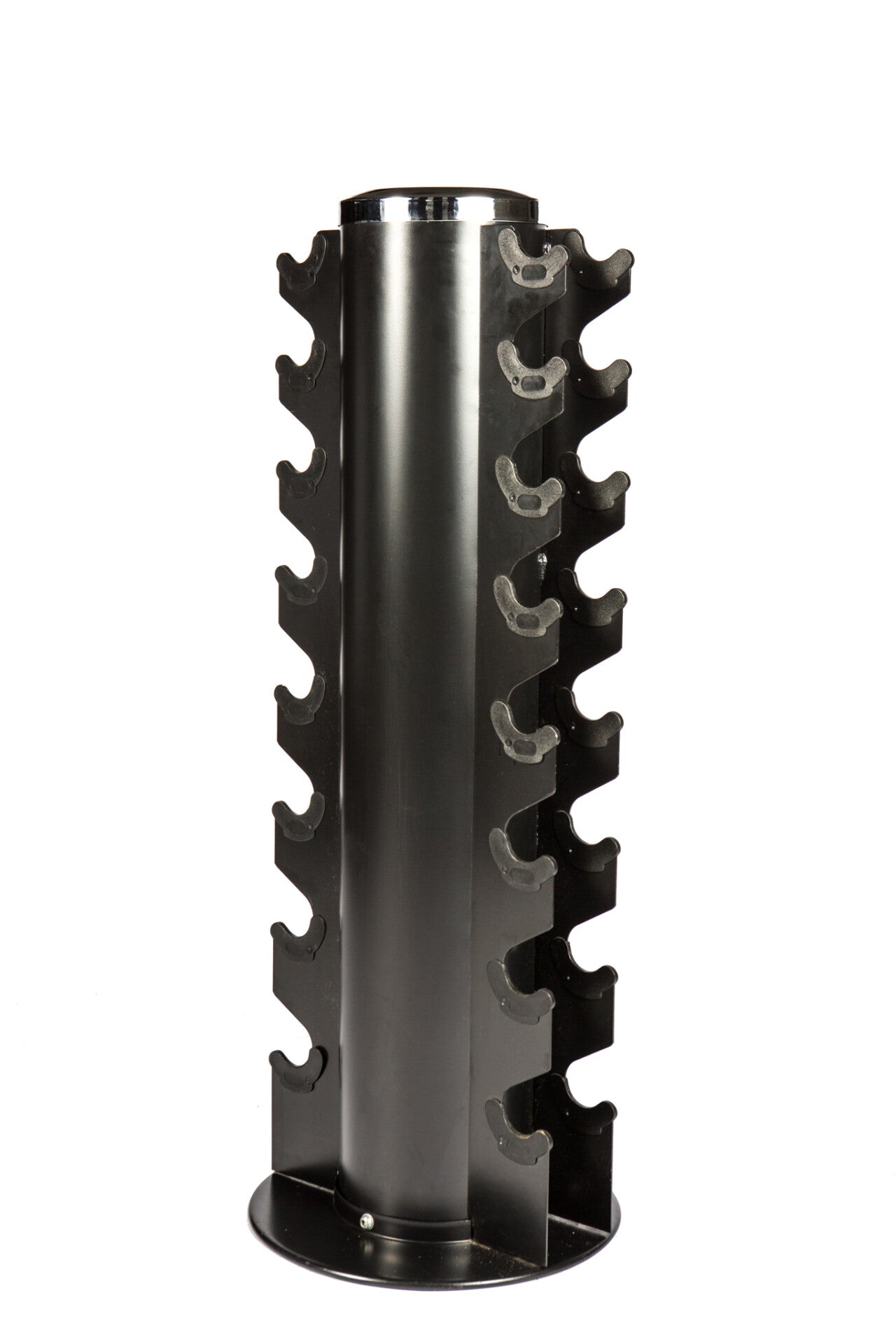 2 Sided Vertical Dumbbell Rack - Black Accommodates 8 pairs Rubber Hex or Chrome
