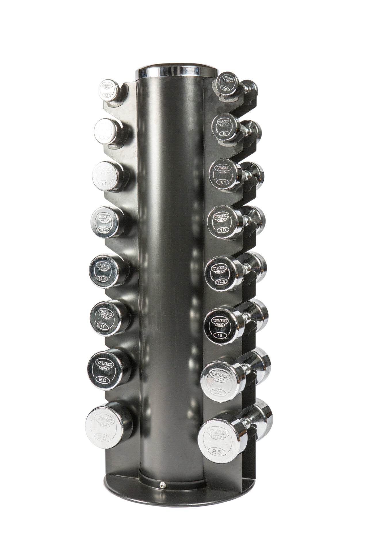 2 Sided Vertical Dumbbell Rack - Black Accommodates 8 pairs Rubber Hex or Chrome
