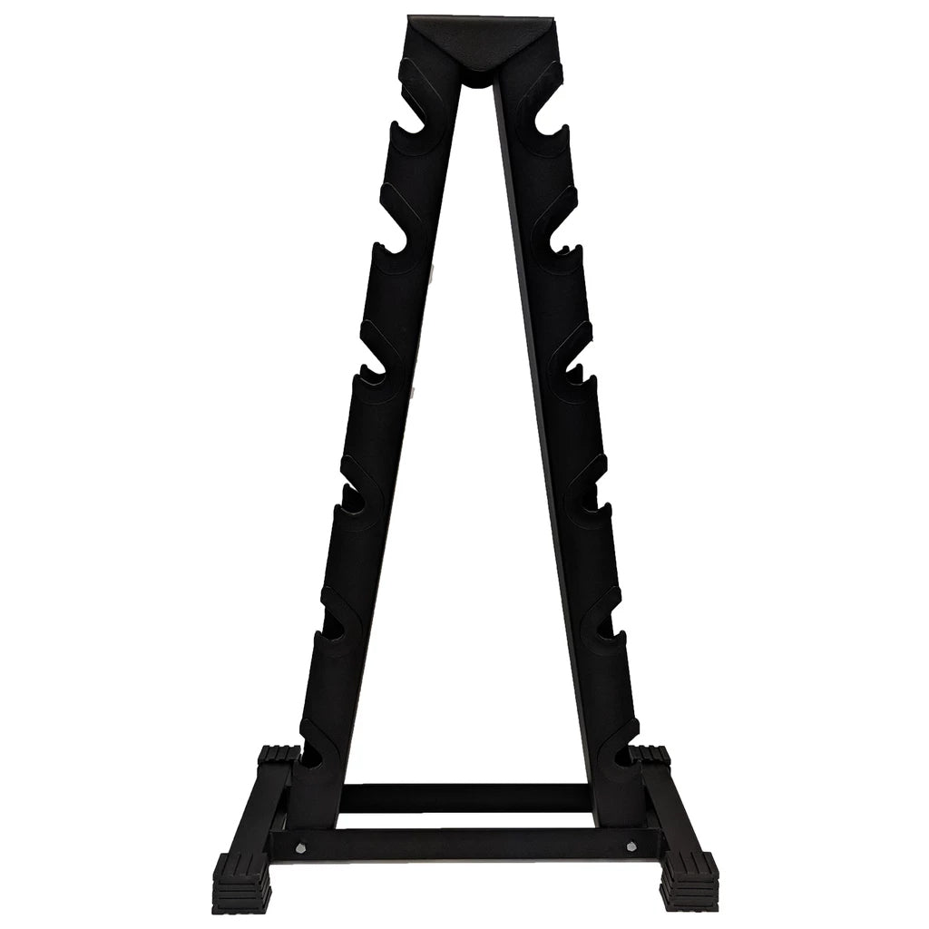 2 Sided A-Frame Dumbbell Rack - Black Accommodates Rubber Hex or Chrome (Any 6 Pairs 2.5 - 30)