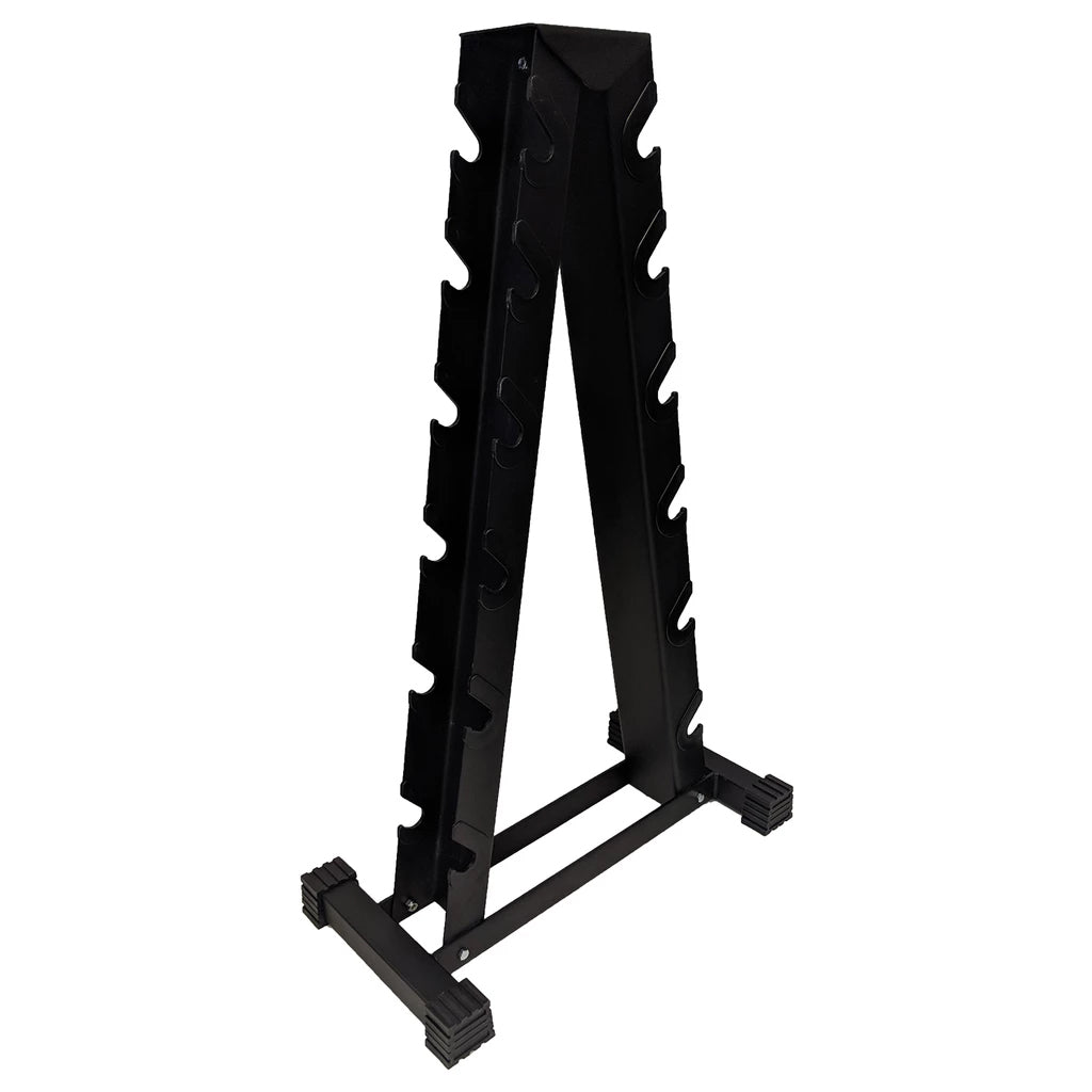 2 Sided A-Frame Dumbbell Rack - Black Accommodates Rubber Hex or Chrome (Any 6 Pairs 2.5 - 30)