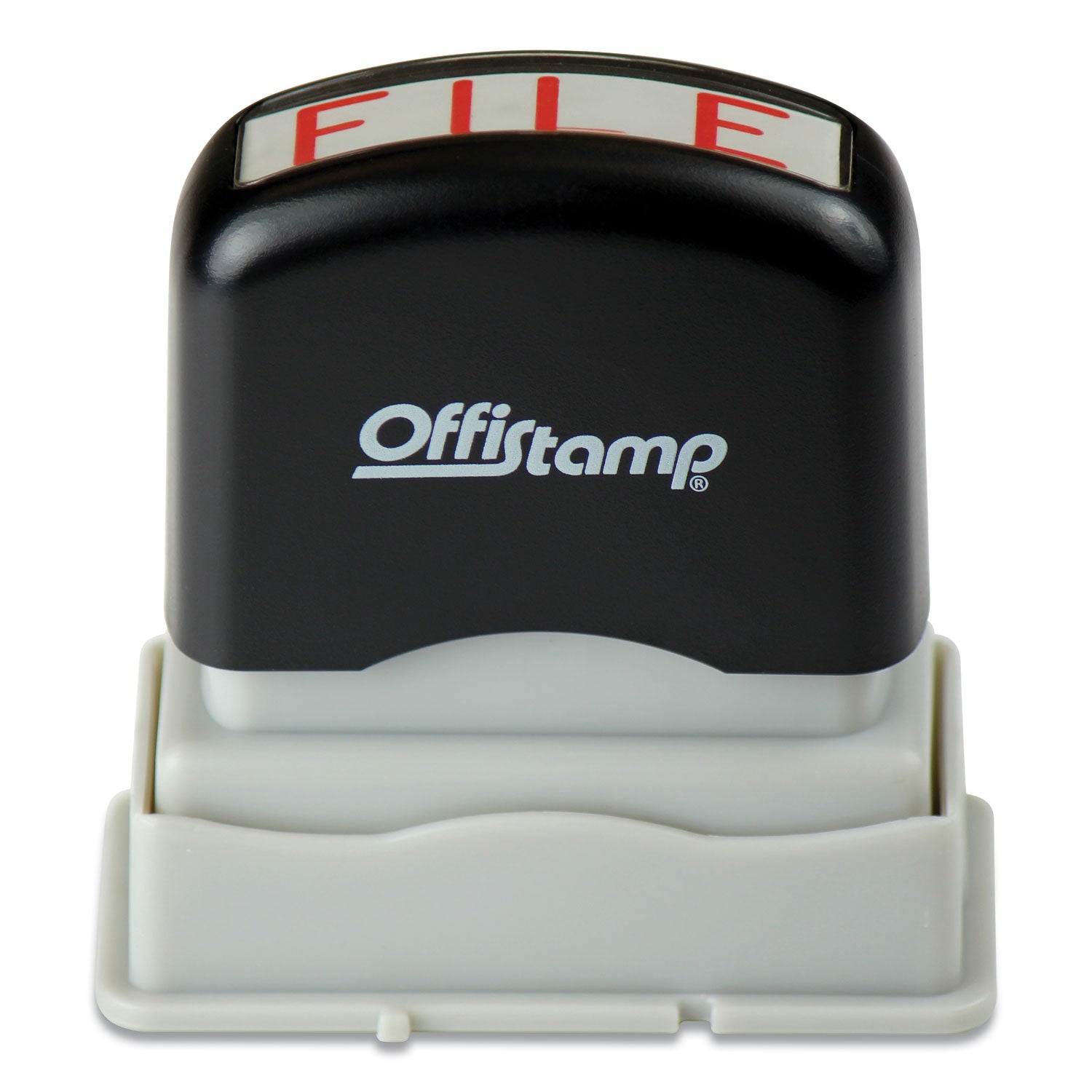Pre-Inked Message Stamp, File, 1.63" X 0.38", Red Ink