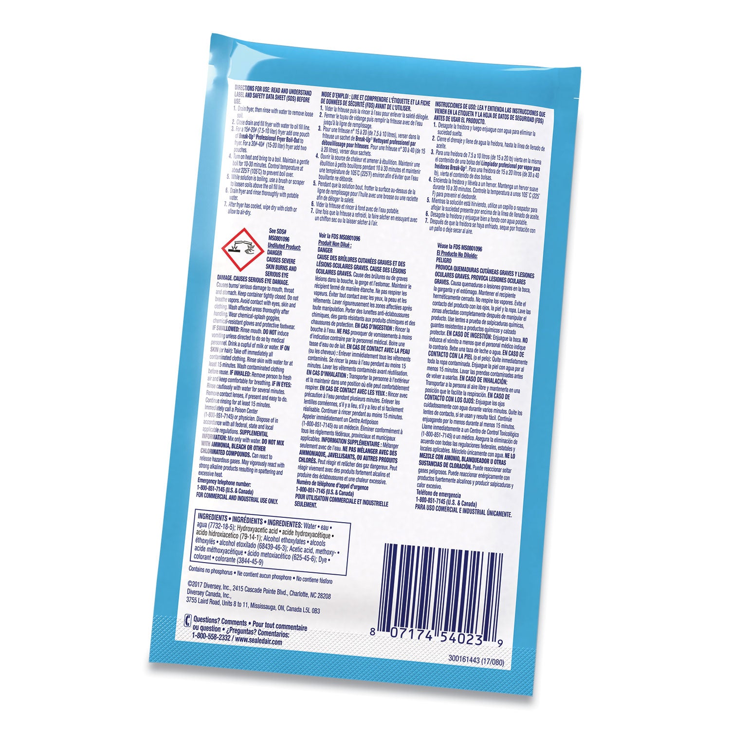 Ready-To-Use - 2 fl oz (0.1 quart) - Kosher, Non-corrosive, Phosphate-free - Blue - 36 / Carton