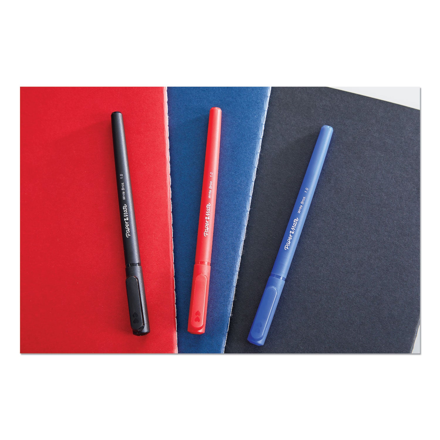 Paper Mate Write Bros. 1.0mm Ballpoint Pen - 1 mm Pen Point - Blue Ink - Blue Barrel - 1 Dozen