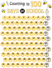 Buzzing Bees Counting to 100 Days Mini Bulletin Board