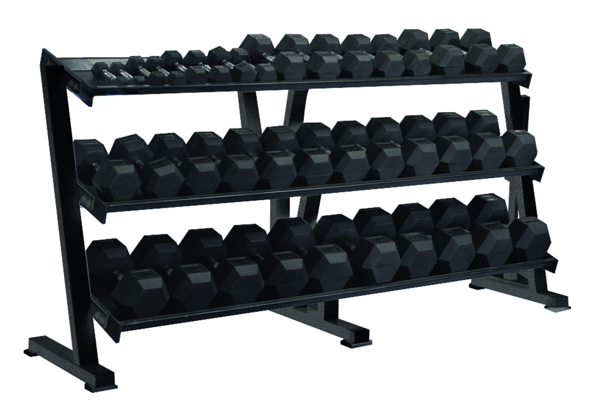 3 - Tier Tray Dumbbell Rack - Black