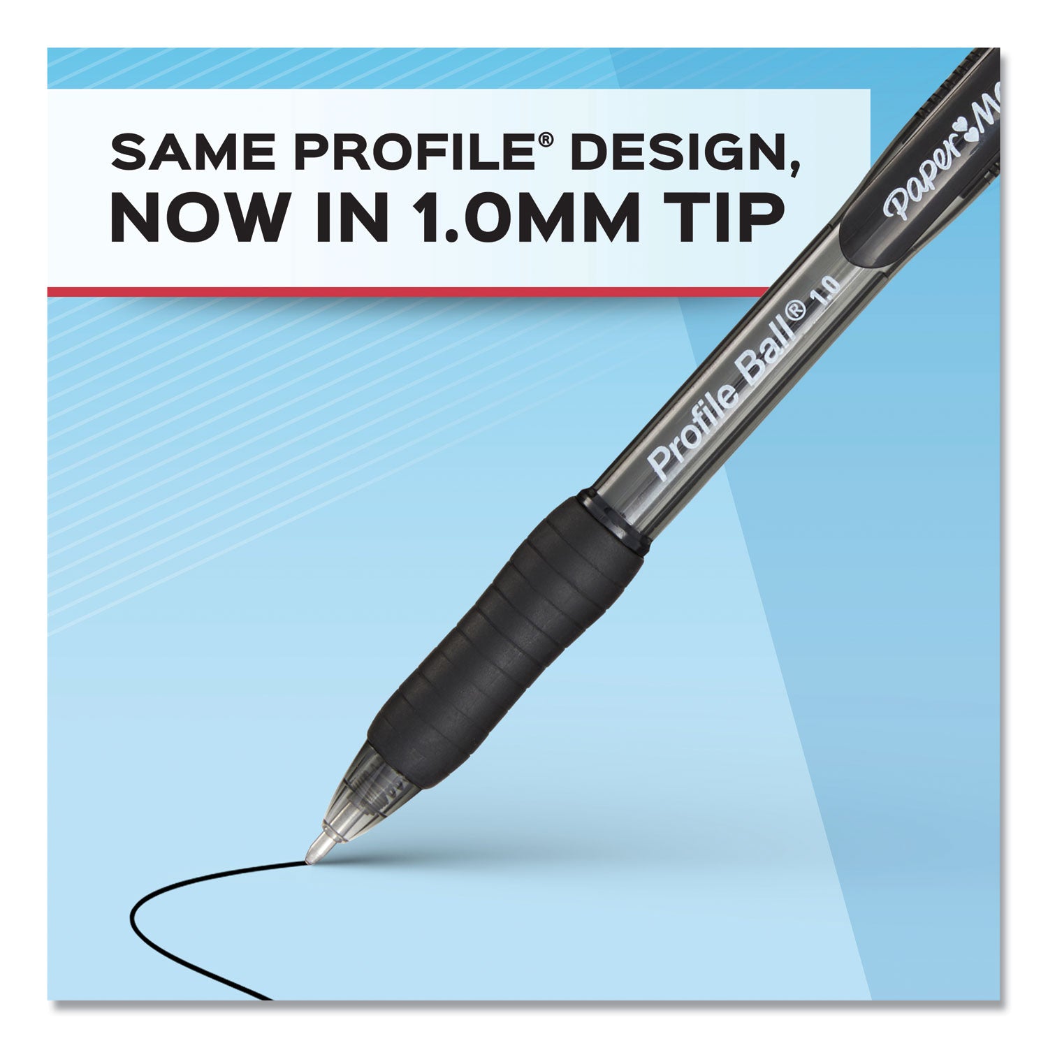 Paper Mate Profile 1.0mm Ballpoint Pens - 1 mm Medium Conical Pen Point - Retractable - Black Ink - Black Barrel - 1 Dozen