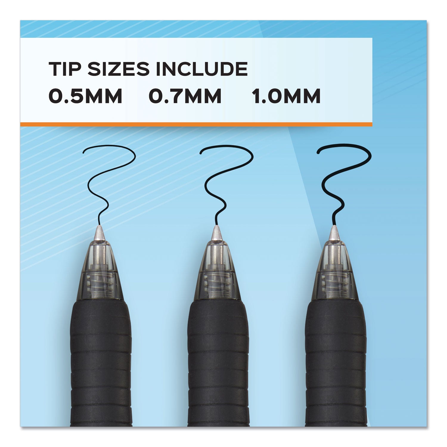 1 mm Medium Pen Point - Retractable - Black Ink - 1 Dozen