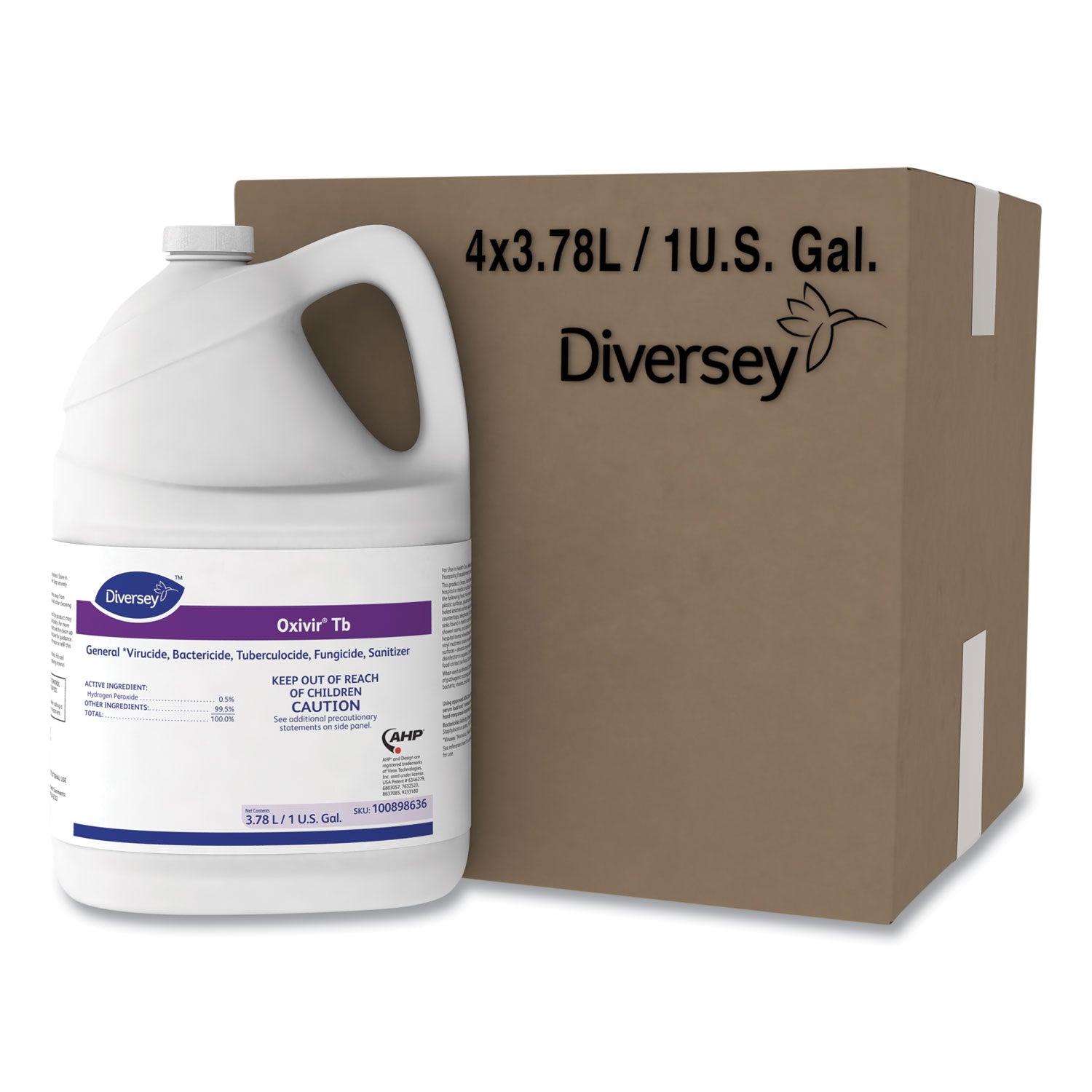Diversey Oxivir Ready-to-use Surface Cleaner, Cherry Almond Scent, 128 fl oz (4 quart) Bottles, Clear, 4/Carton