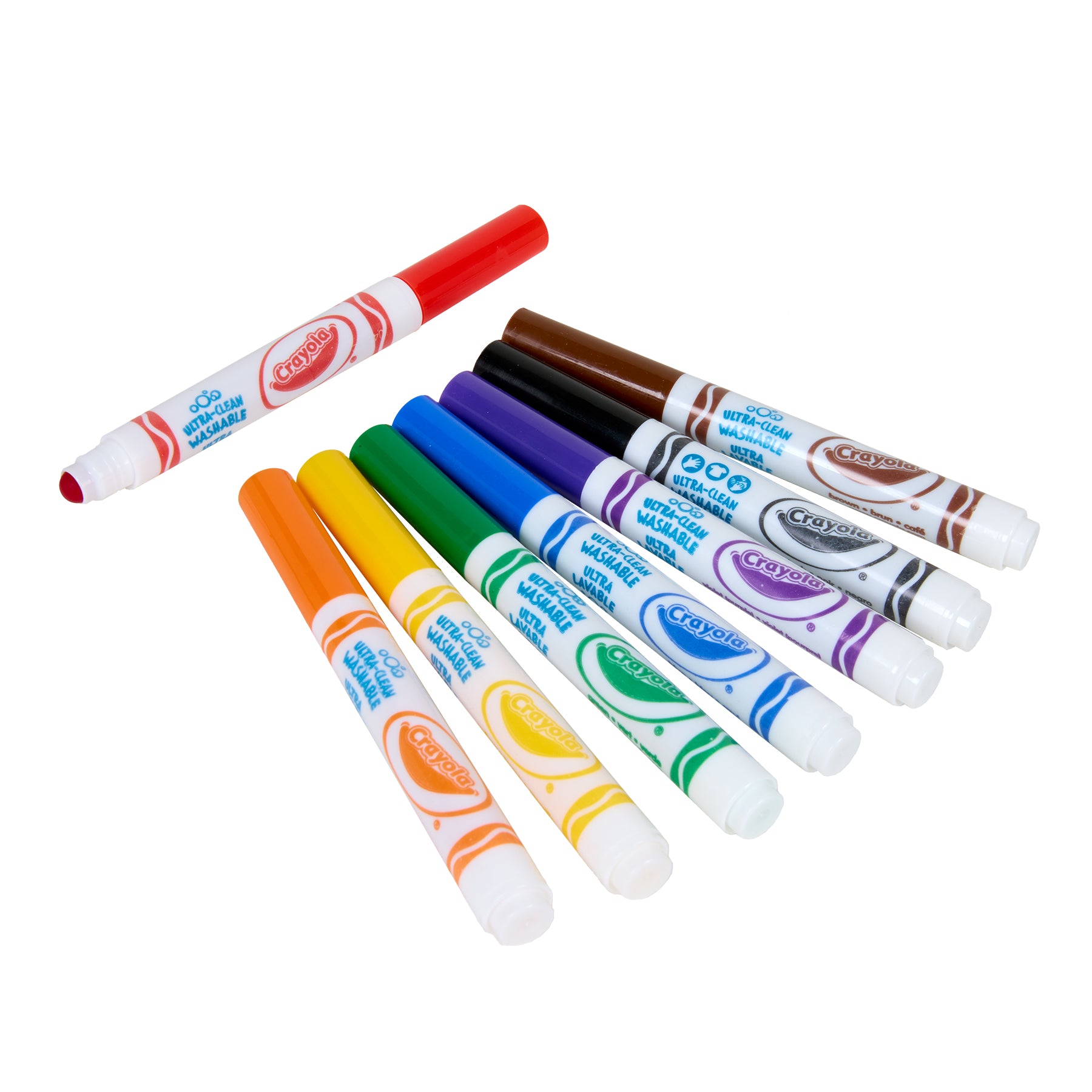 Crush Resistant Washable Toddler Markers, Pack of 8