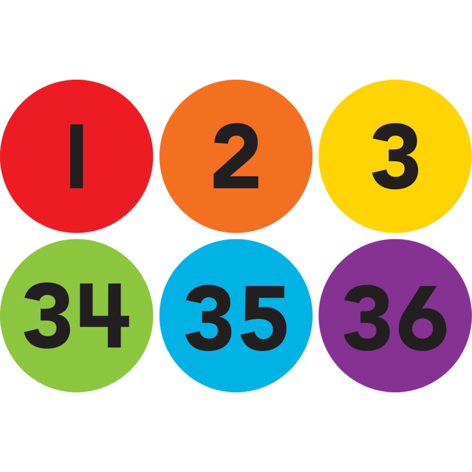 Spot On® Carpet Markers Numbers 1–36 - 4"