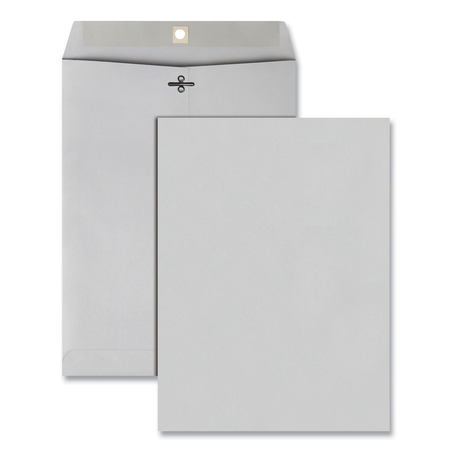 Quality Park 9 x 12 Clasp Envelopes with Deeply Gummed Flaps - Clasp - #90 - 9" Width x 12" Length - 28 lb - Gummed - Gray - Kraft - 100 / Box