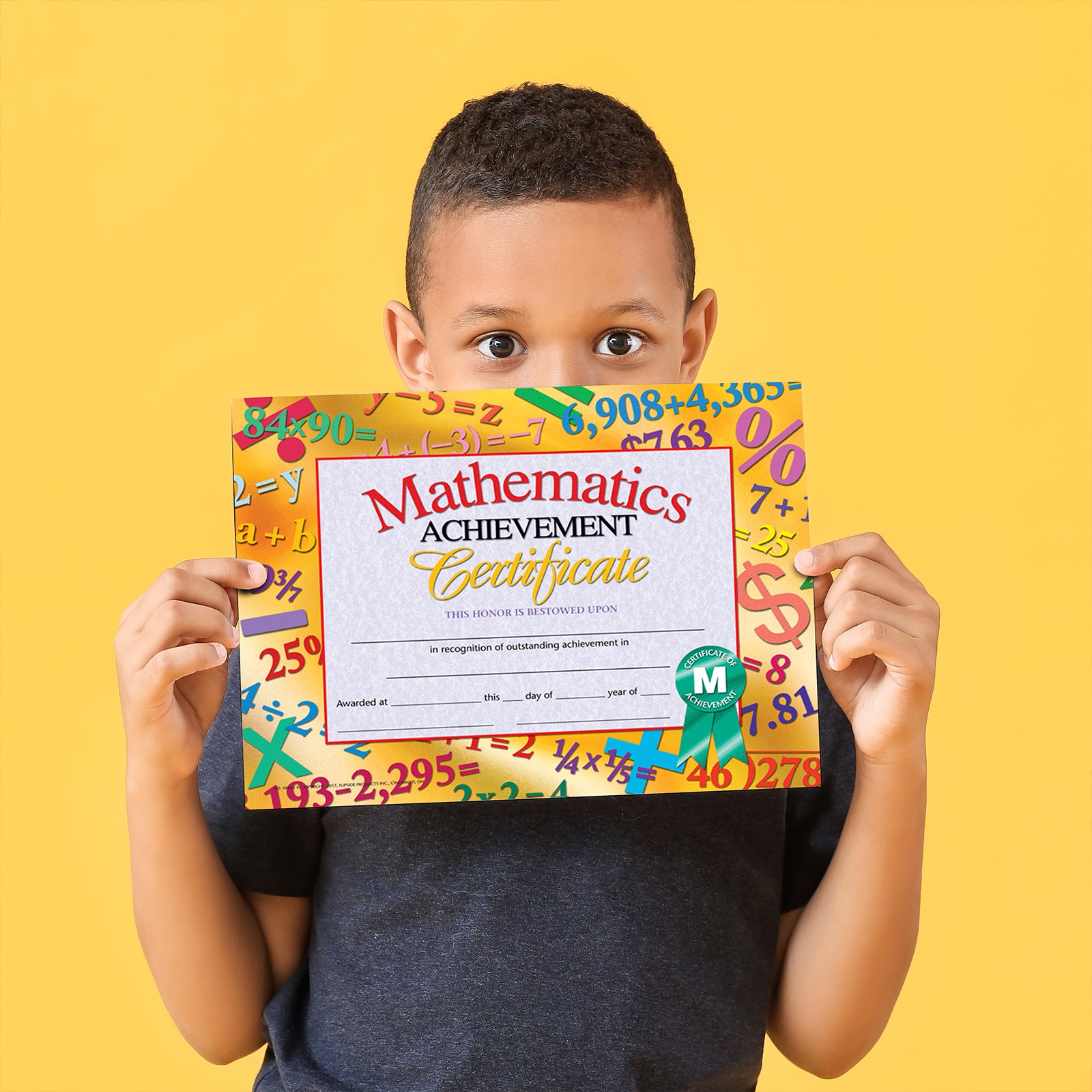 Math Achievement Certificate, 8.5" x 11", Pack of 30