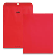 Quality Park 9 x 12 Clasp Envelopes with Deeply Gummed Flaps - Clasp - #90 - 9" Width x 12" Length - 28 lb - Clasp - Red - Paper - 10 / Pack