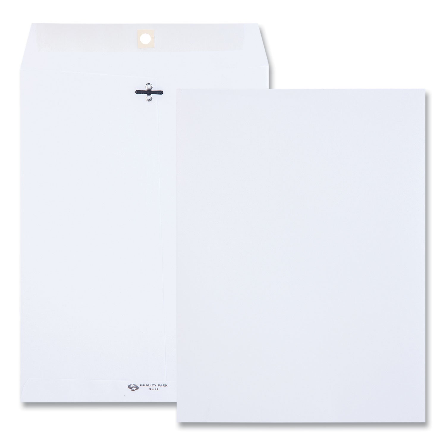 Quality Park 9 x 12 Clasp Envelopes with Deeply Gummed Flaps - Clasp - #90 - 9" Width x 12" Length - 28 lb - Gummed Flap - White - 100 / Box