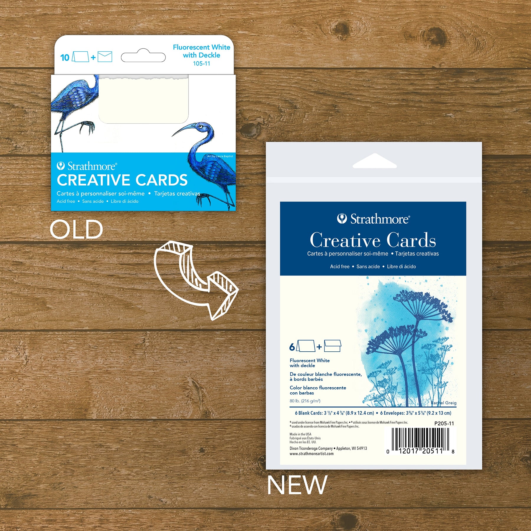 Creative Cards & Envelopes, Flourescent White with Deckle Edge, Anniversary Size, 3.5x4.875 inch, 6 Pack