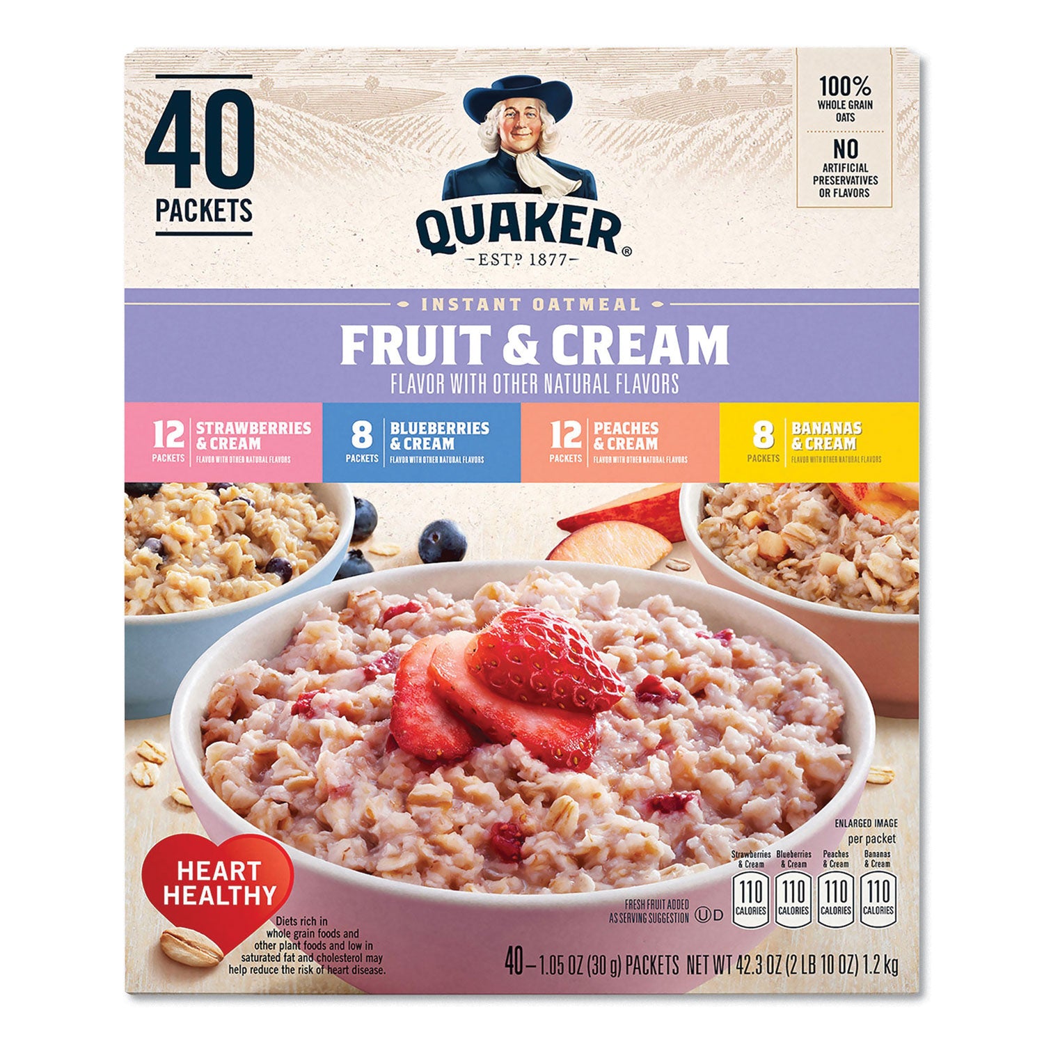 Low Calorie, Preservative-free, Low Fat, No Artificial Flavor - Assorted - 1.05 oz - 40 / Carton