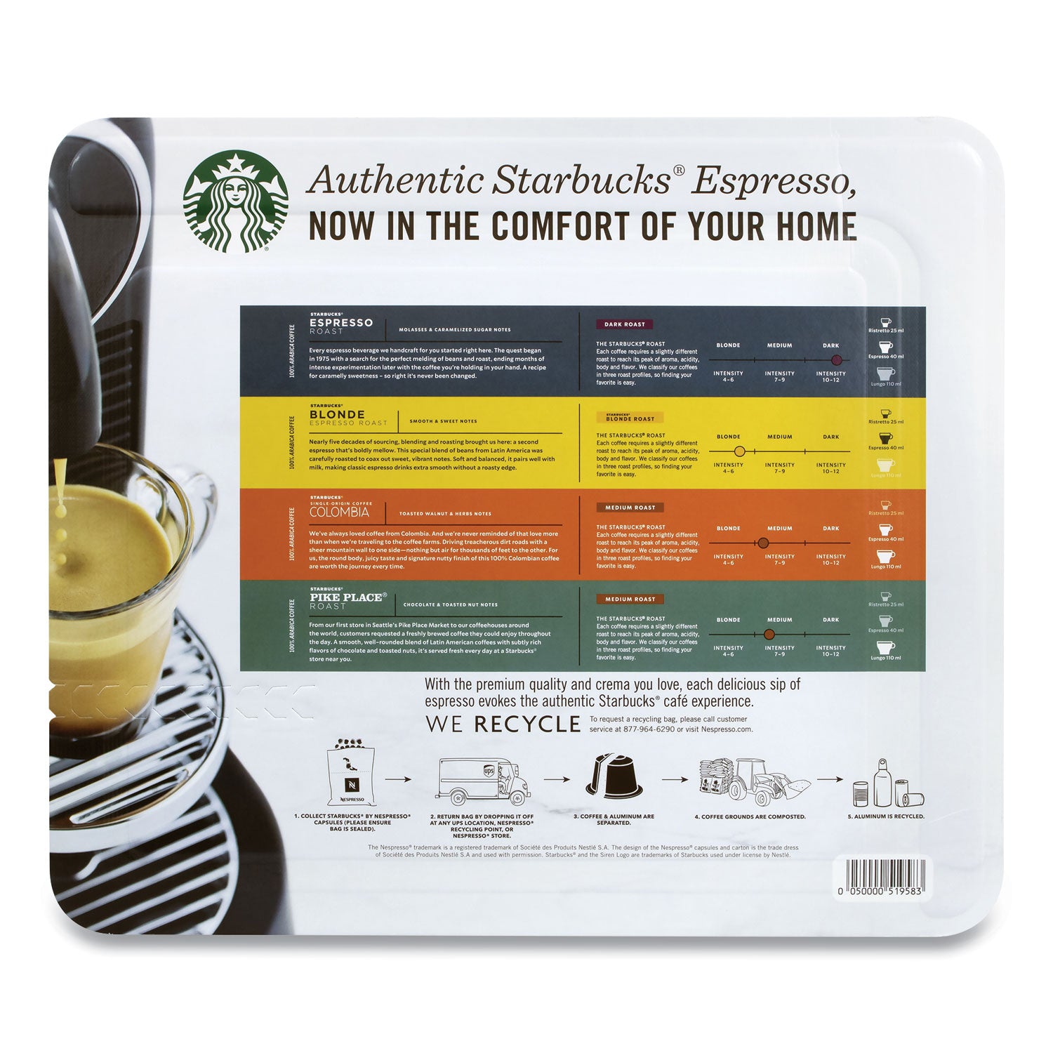 60 Pod - Pod - Caffe Verona, Pike Place Roast, Colombia, Blonde Espresso Roast - 6 / Carton