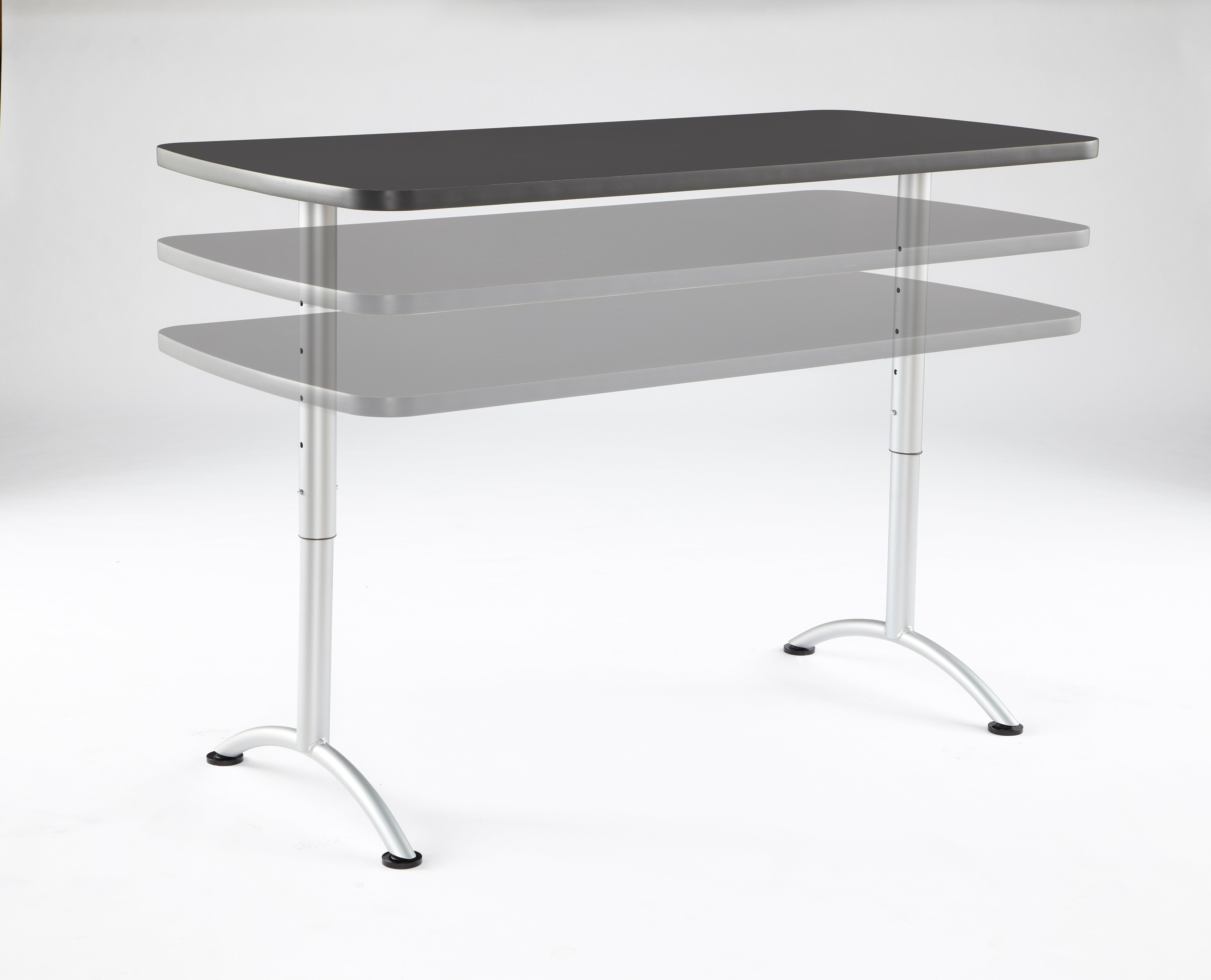 ARC™ Height Adjustable Table, Graphite /Silver Leg - 30" x 60"