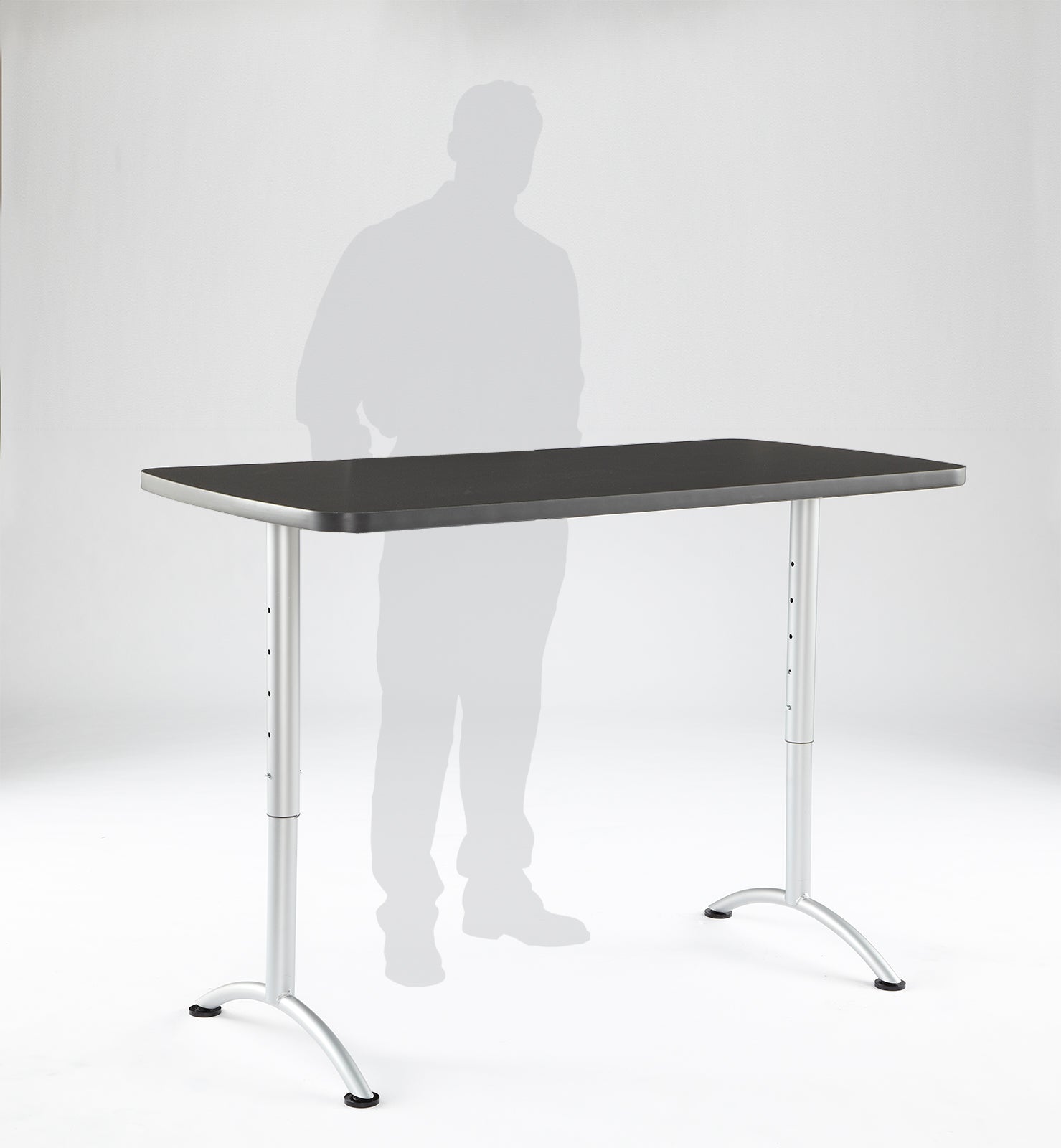 ARC™ Height Adjustable Table, Graphite /Silver Leg - 30" x 60"