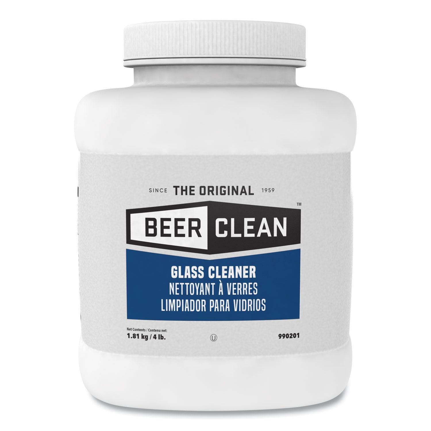 Beer Clean Glass Cleaner, Concentrate Powder, 64 oz (4 lb), White, 2/Carton, Residue-Free, Kosher, Odorless, Easy to Use, 9.45 pH