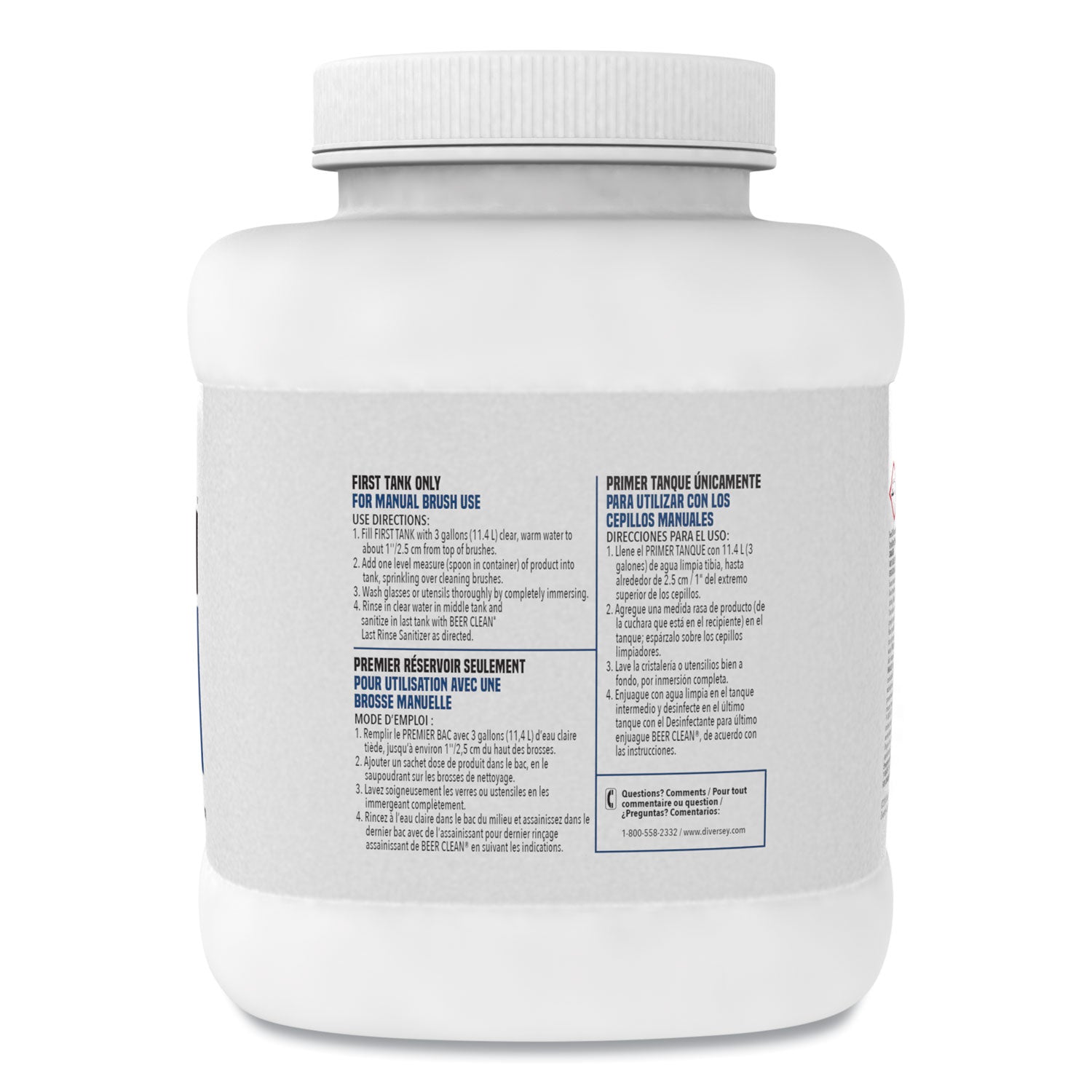 Beer Clean Glass Cleaner, Concentrate Powder, 64 oz (4 lb), White, 2/Carton, Residue-Free, Kosher, Odorless, Easy to Use, 9.45 pH