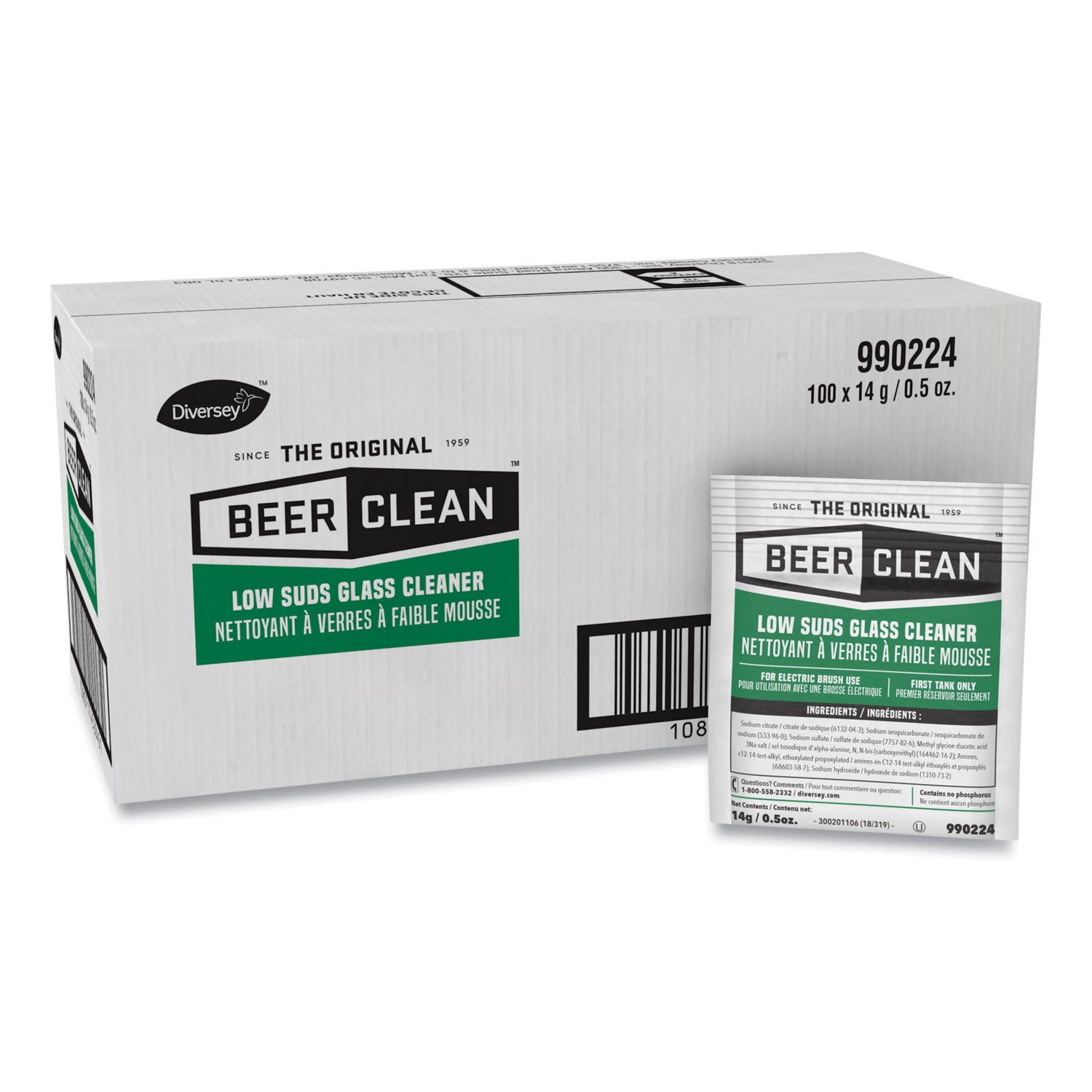 For Glassware - Concentrate - Powder - 0.50 oz (0.03 lb) - Odorless - White - 100 / Carton
