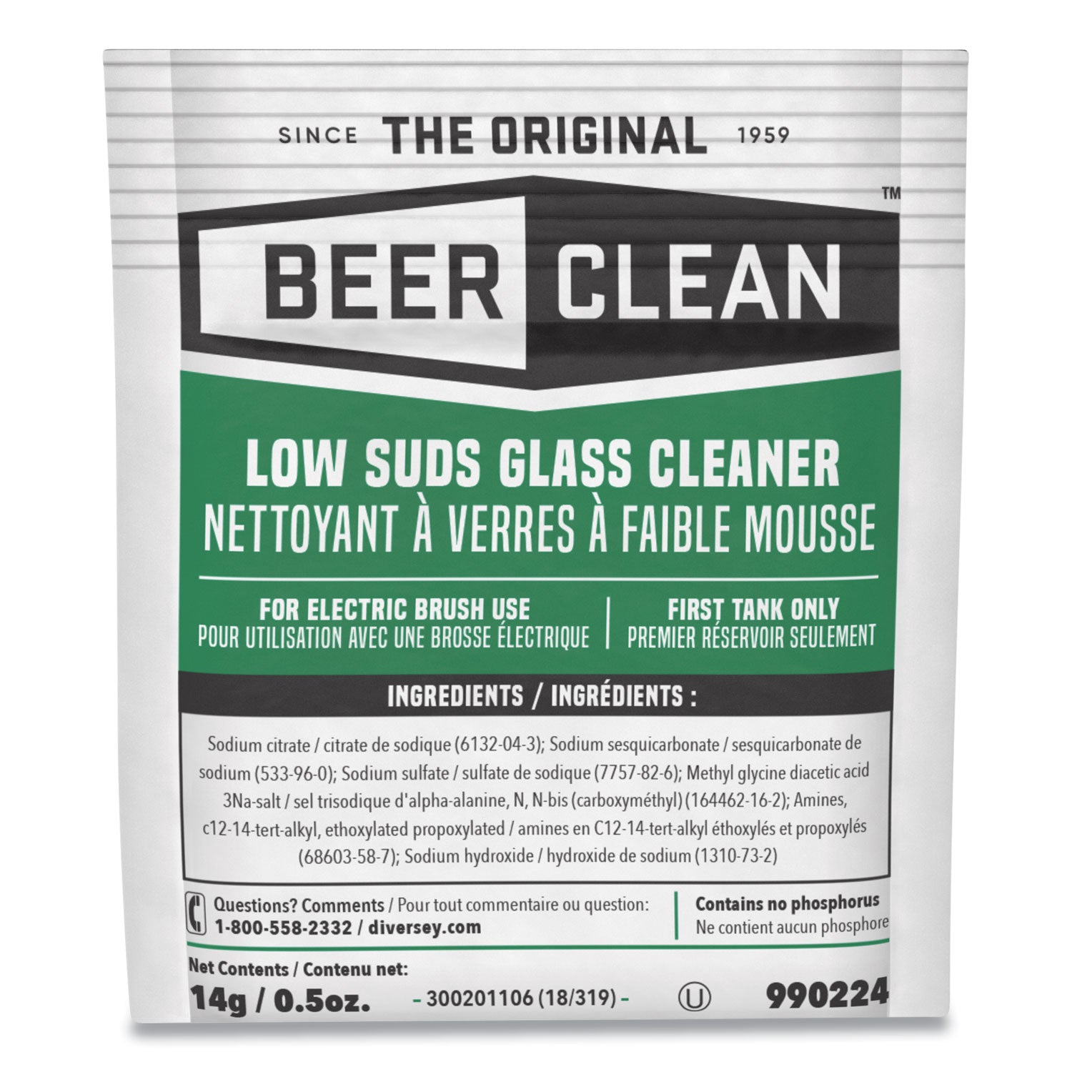 For Glassware - Concentrate - Powder - 0.50 oz (0.03 lb) - Odorless - White - 100 / Carton