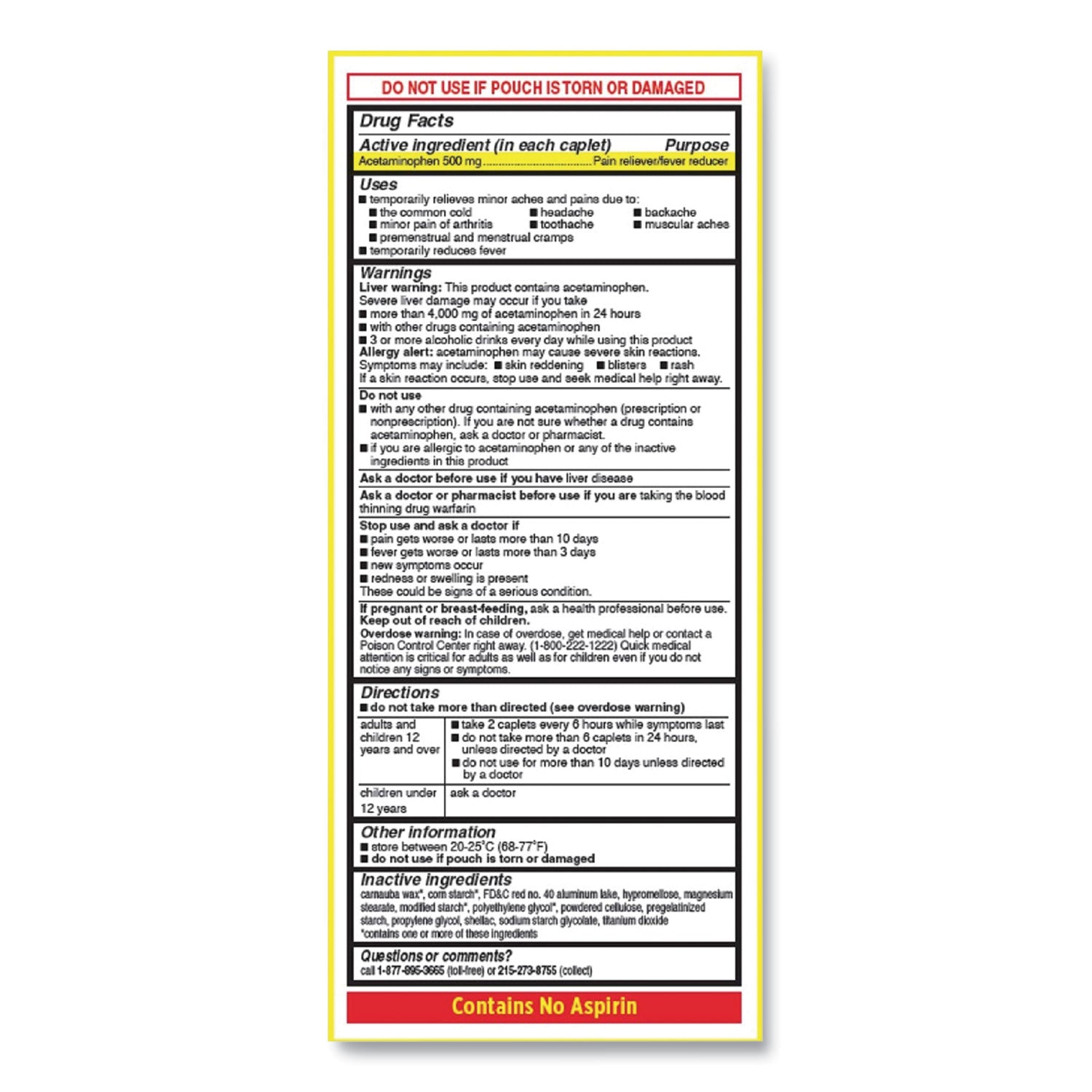 For Fever, Headache, Pain, Upset Stomach, Toothache, Arthritis, Muscular Pain, Premenstrual Cramp, Menstrual Cramp, Backache, Common Cold - 30 / Box