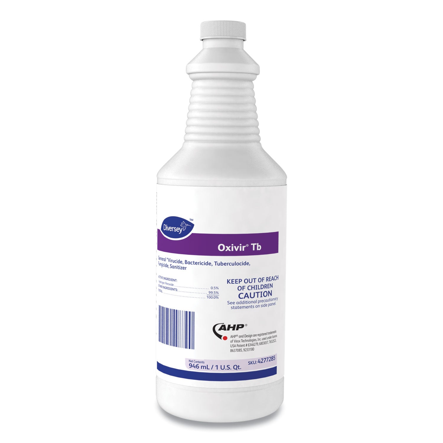 Diversey Oxivir Ready-to-use Surface Cleaner - For Hospital, Ceramic, Enamel, Fiberglass, Glass, Grout, Laminate, Metal, Plastic, Vinyl - Liquid - 32 fl oz (1 quart) - VOC-free, APE-free, Odorless, Unscented Bottle - 1 Each