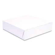 White One-Piece Non-Window Bakery Boxes, 10 x 10 x 2.5, White, Paper, 250/Bundle