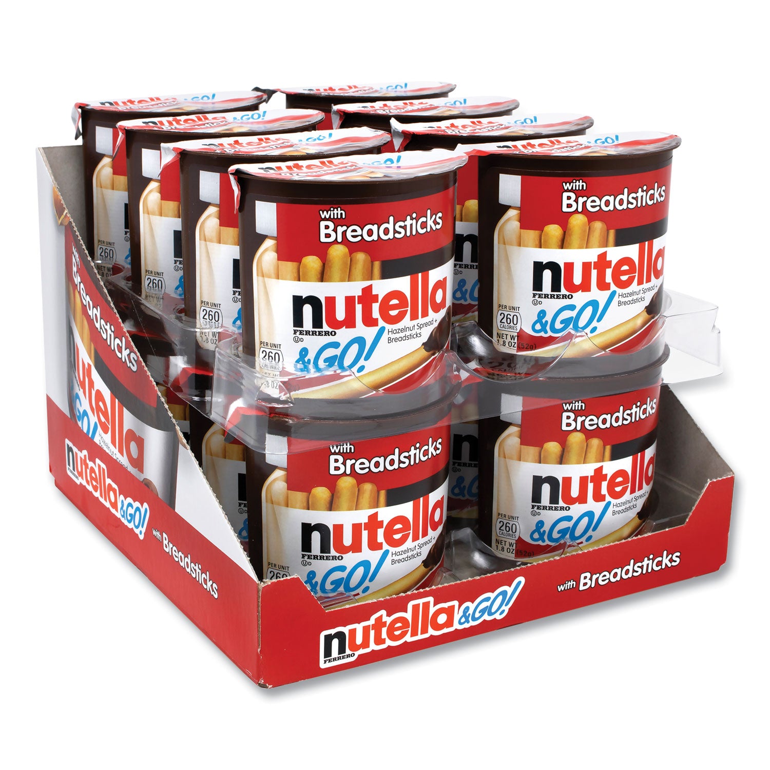 Hazelnut Spread and Breadsticks, 1.8 oz Single-Serve Tub, 16/Pack