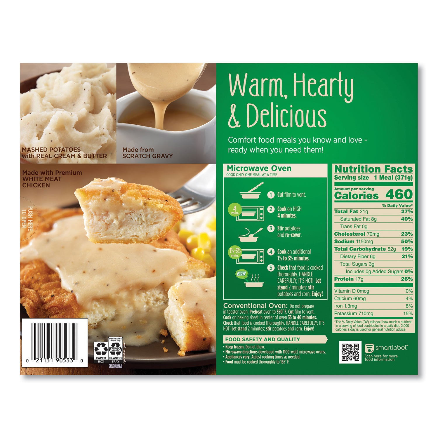 Country Fried Chicken and Gravy, 13.1 oz Bowl, 5/Pack