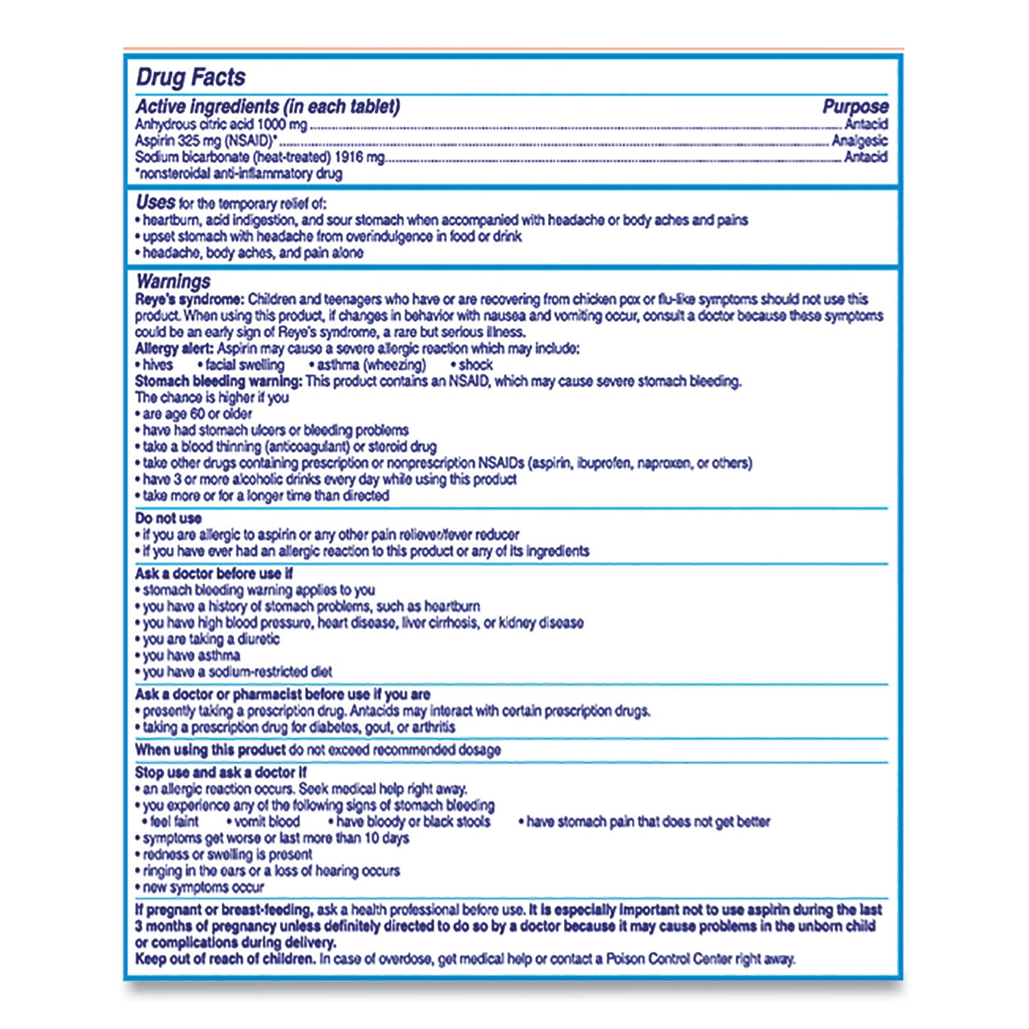 Antacid And Pain Relief Medicine, Two-Pack, 50 Packs/box
