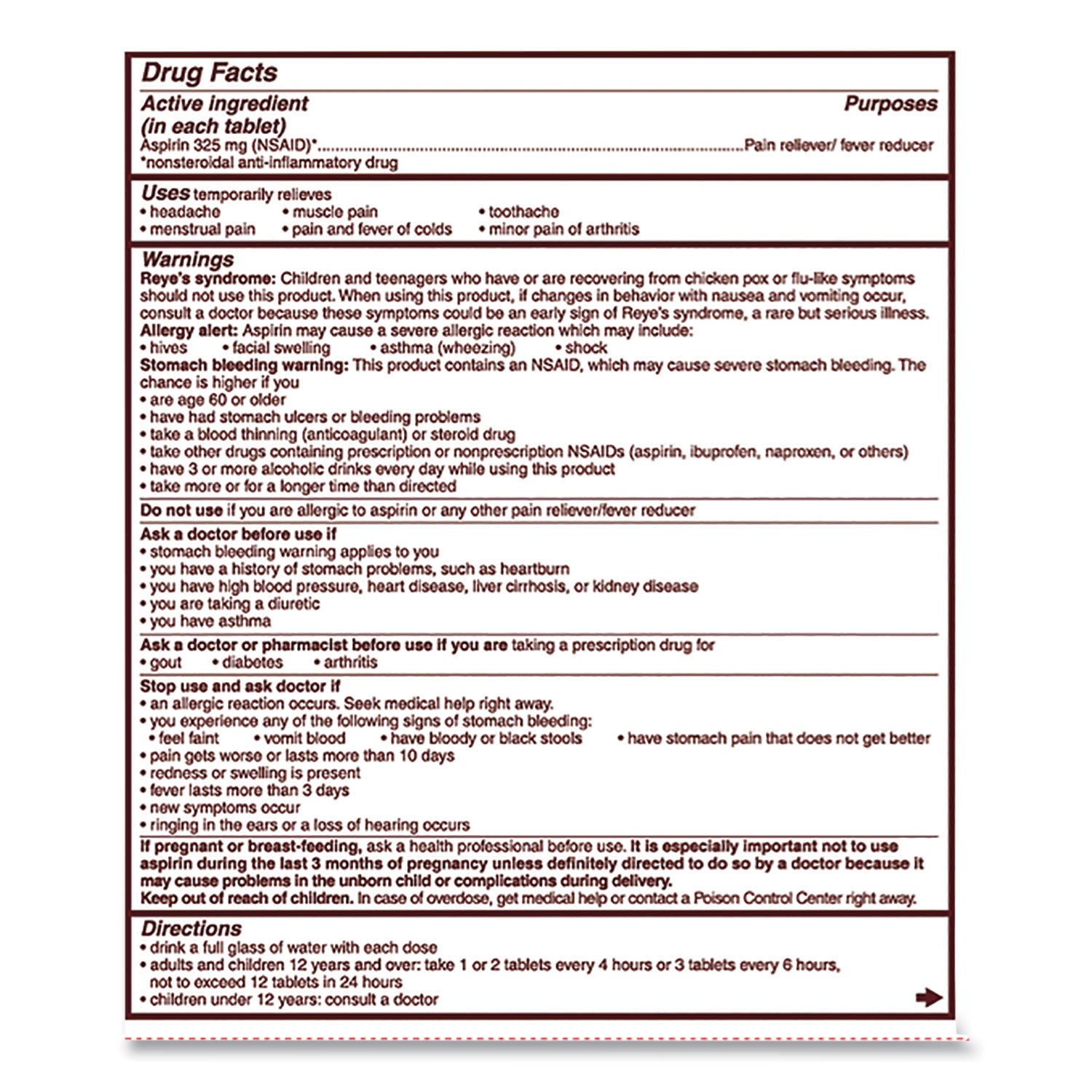 Aspirin Tablets, Two-Pack, 50 Packs/box
