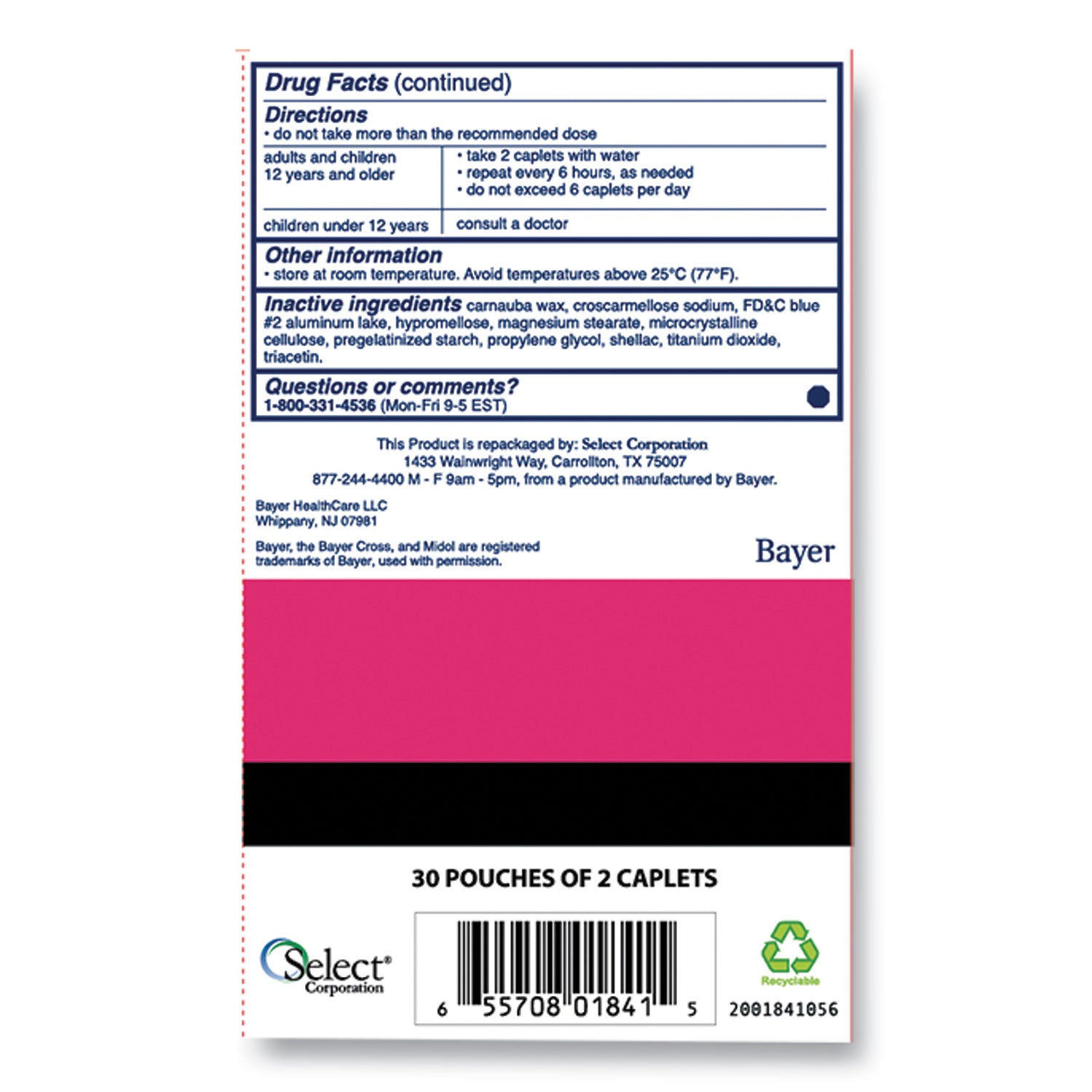 Complete Menstrual Caplets, Two-Pack, 30 Packs/box