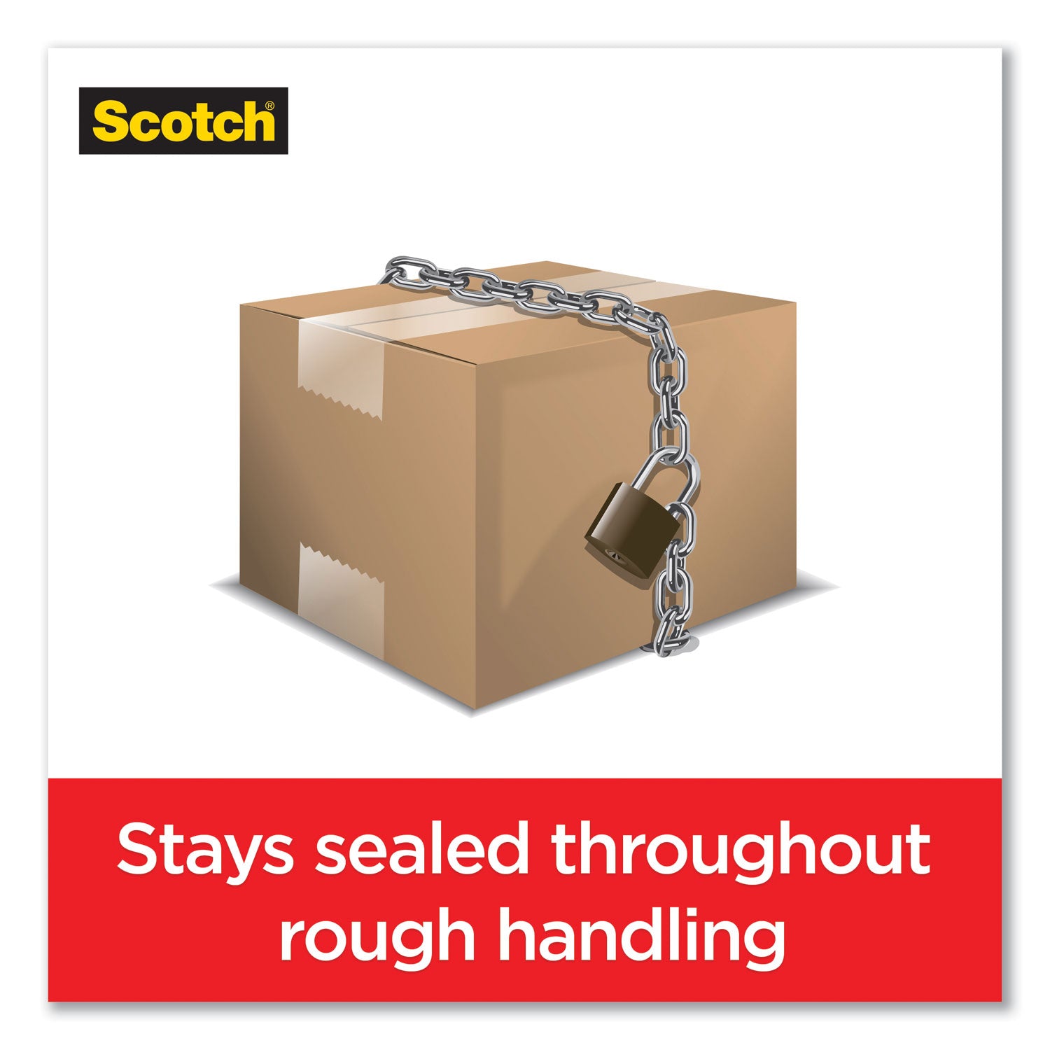 Scotch Box Lock Packaging Tape Refill - 55 yd Length x 1.88" Width - Clear - 6 / Pack