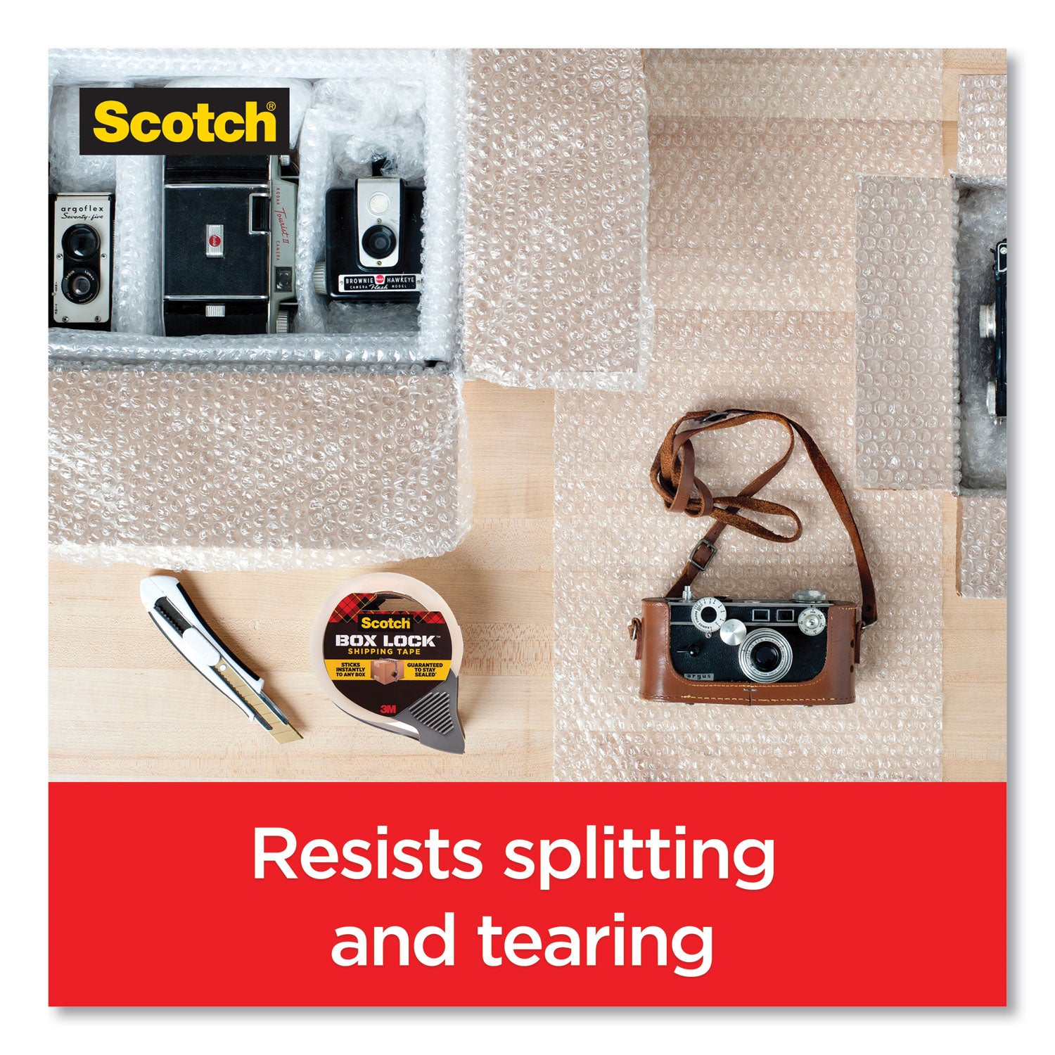 Scotch Box Lock Packaging Tape Refill - 55 yd Length x 1.88" Width - Clear - 6 / Pack