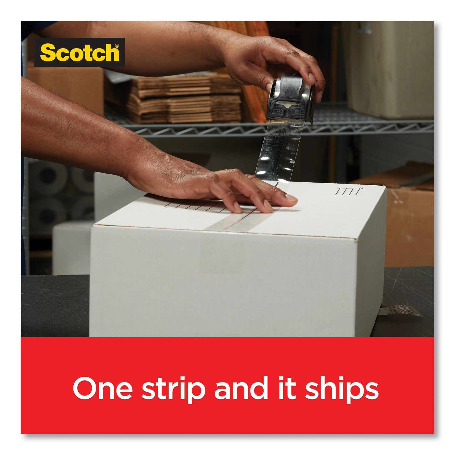 Scotch Box Lock Packaging Tape Refill - 55 yd Length x 1.88" Width - Clear - 6 / Pack