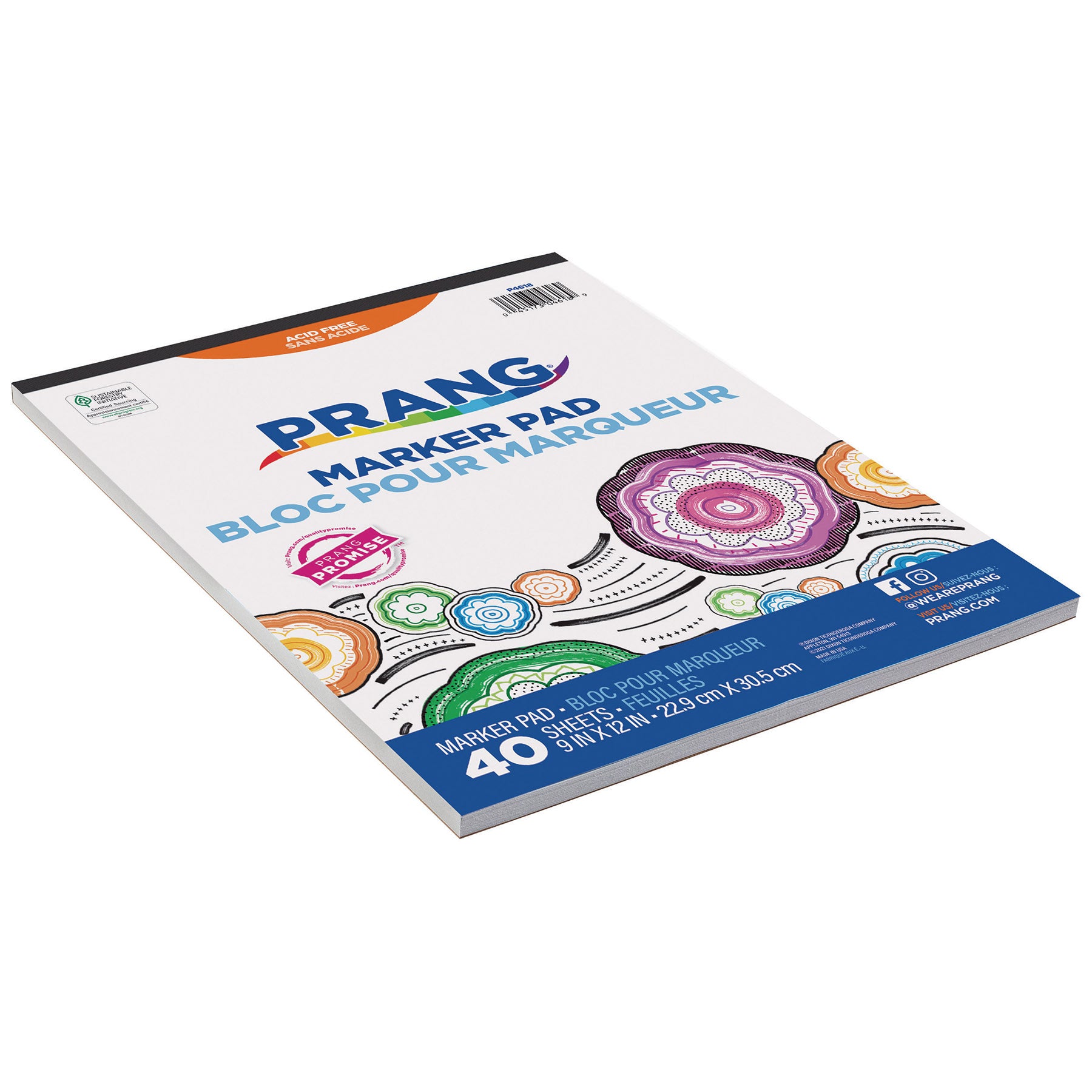 Marker Pad, White, 9" x 12", 40 Sheets
