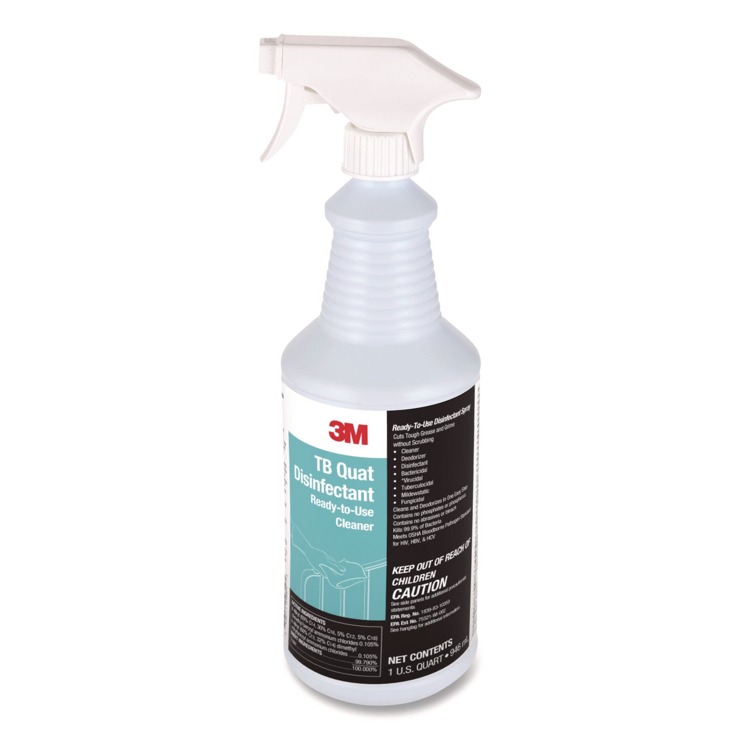 Ready-To-Use - 32 fl oz (1 quart) - Disinfectant, Deodorize, Non-abrasive, Virucidal, Mildewstatic, Fungicide - Clear Spray Bottle - 1 Carton