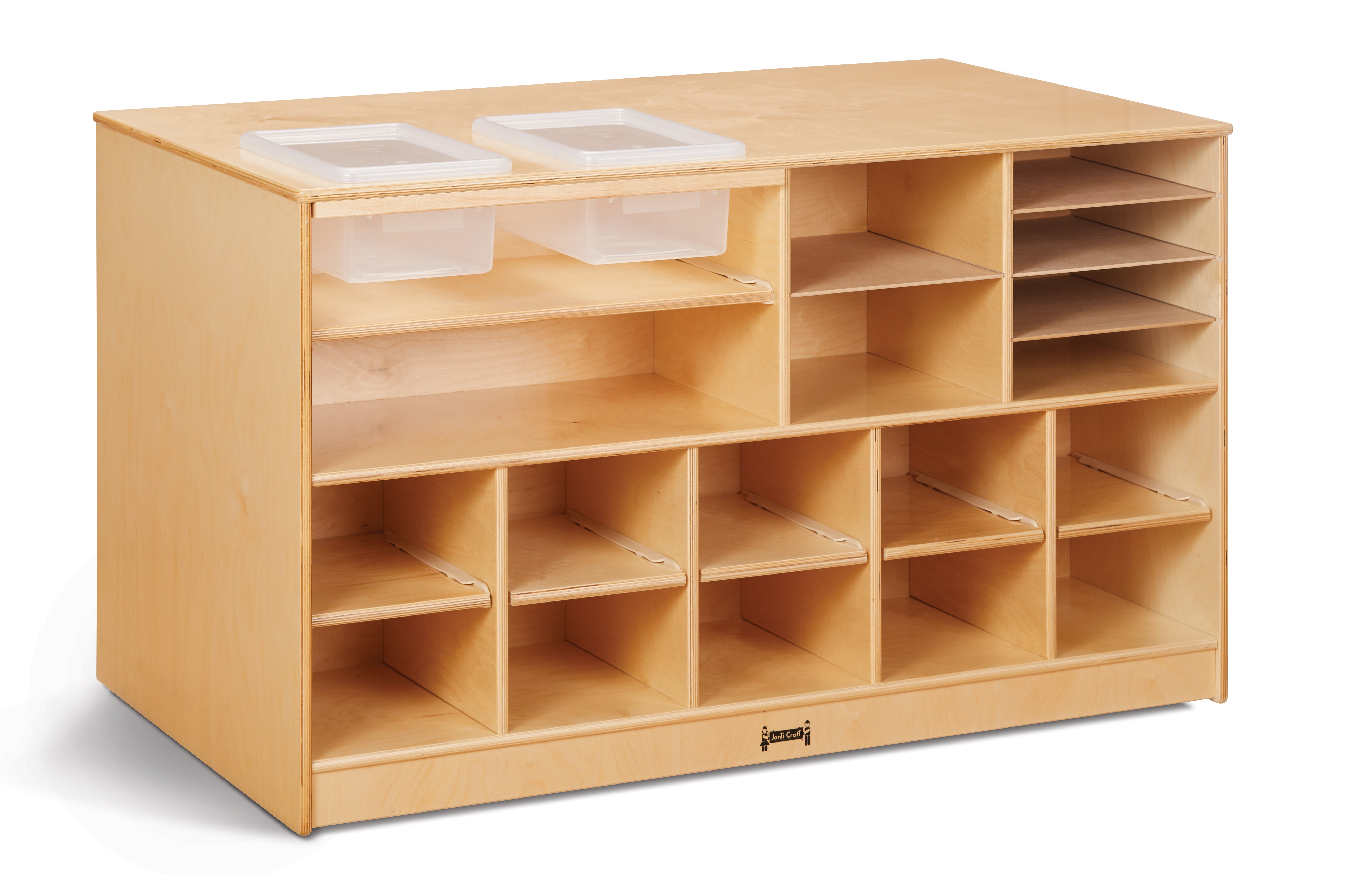 Jonti-Craft® Mobile Twin Storage Island - with Colored Trays