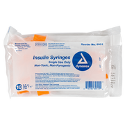 Insulin Syringe - Non-Toxic, Multi-Pack, 0.5 cc, 28G Needle Gauge, 1/2" Needle - 100 pcs per Box, 5 Boxes per Case