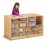 Jonti-Craft® Mobile Twin Storage Island - with Clear Trays